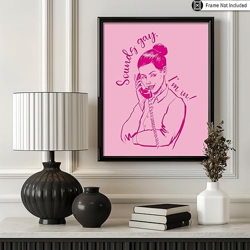 Miniatura 3 de Monem Art Sounds Gay Im In Poster - Retro Queer Print - Humorous Art - Preppy Art - Funky Art - Pink Trendy Art - Chic Boho Art - Funny Living Room