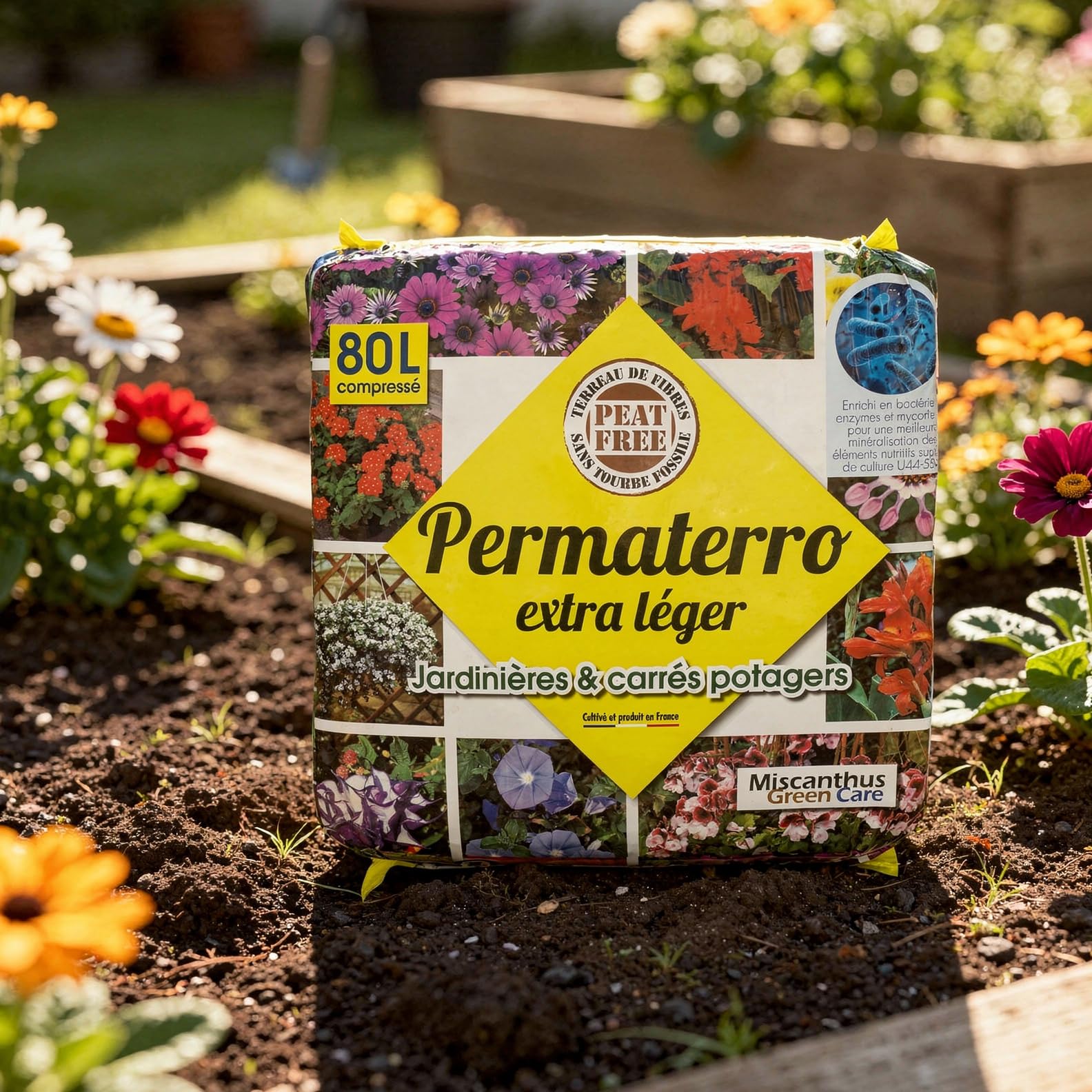 PERMATERRO® – Extra LÉGER – Terreau Universel pour Jardinières et Carrés Potagers – 80L