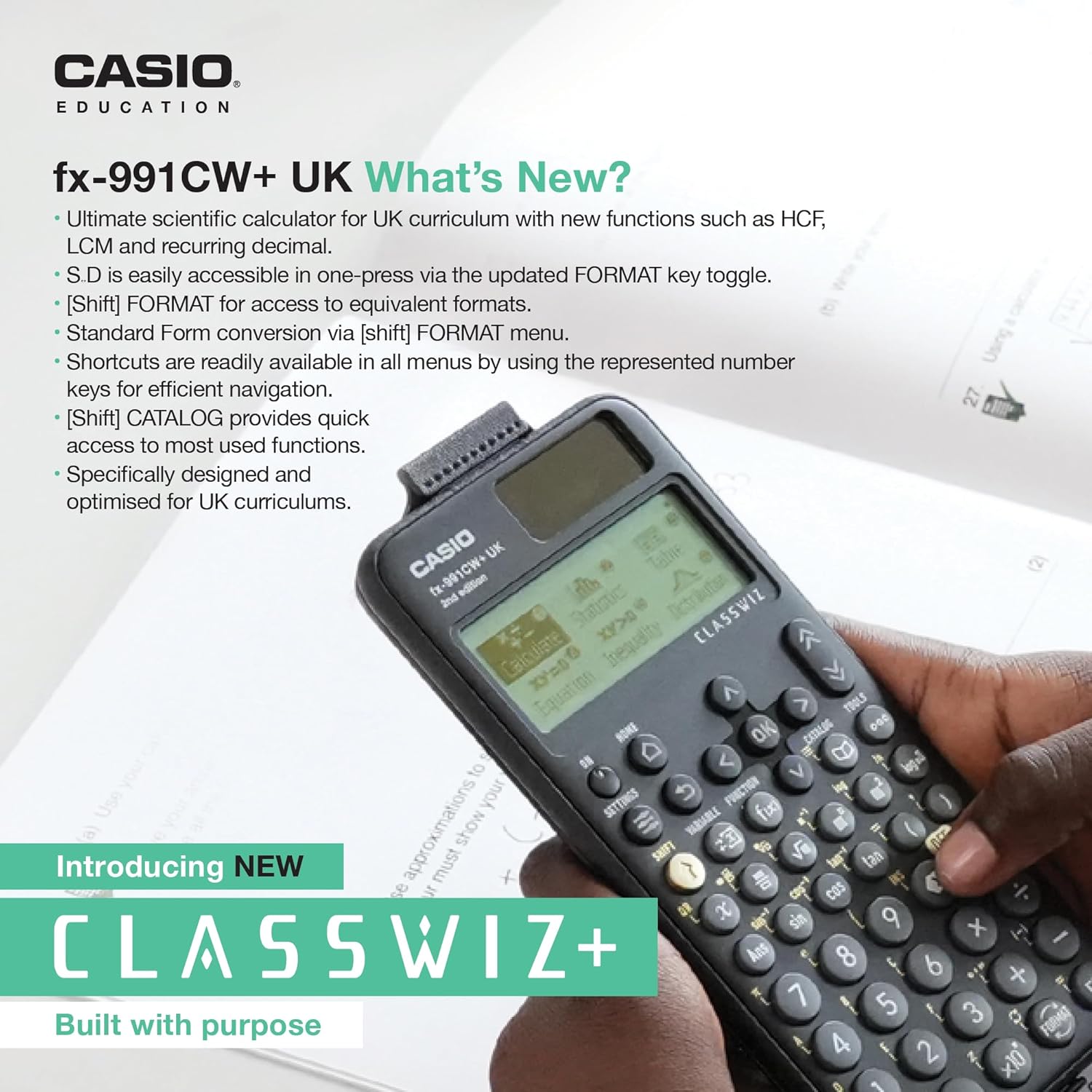 Casio fx-991CW+ Scientific Calculator (UK Version) - Upgrade from previous fx-991CW model