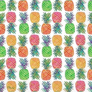 Boston International IHR 3-Ply Paper Napkins, 20-Count Cocktail Size, Tahiti Pineapple Repeat