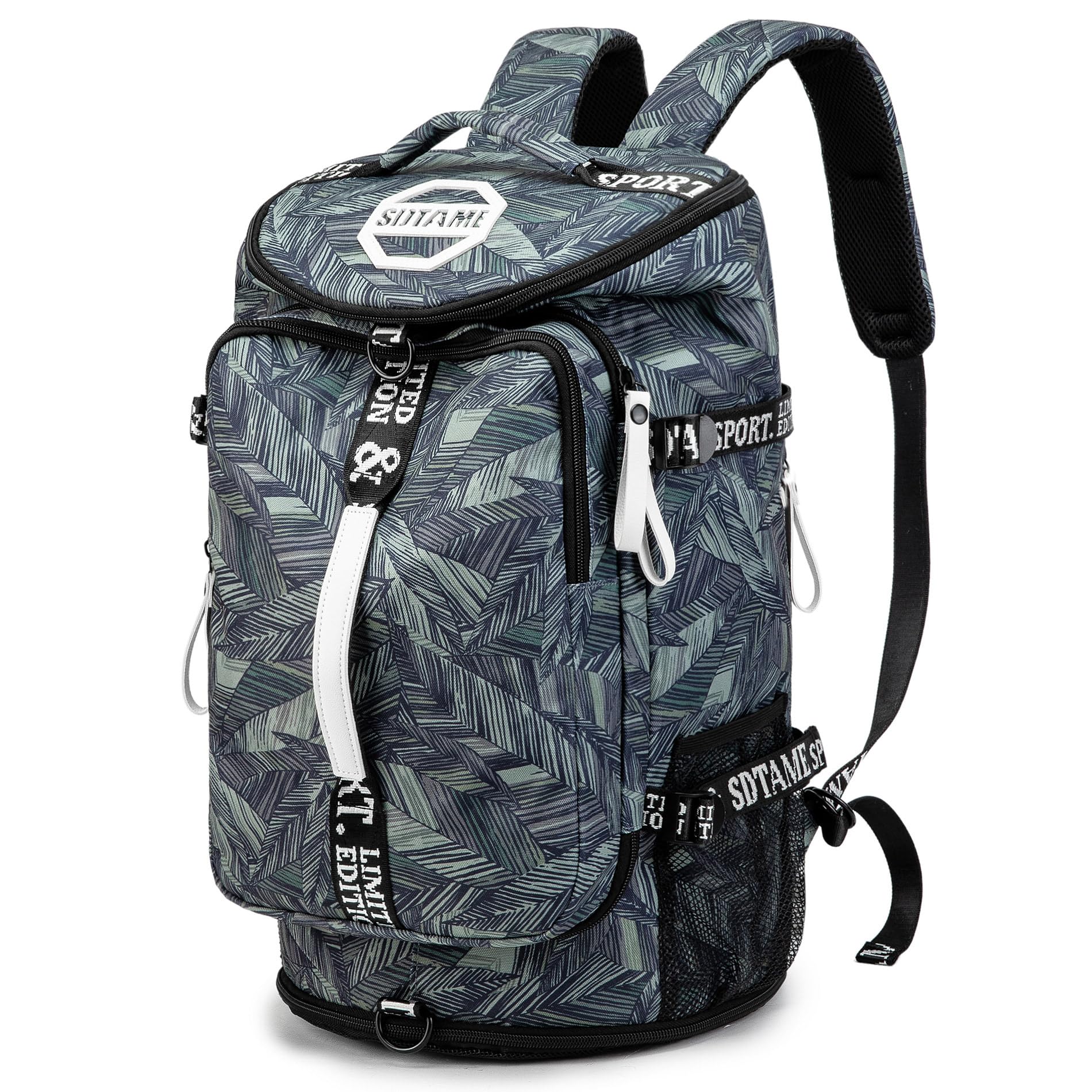 Gym Duffle Bag Backpack with Shoe Compartment,4 ways Travel Backpack for Women and Men,Multi-Functional Weekender bag with Waterproof Layer&Laptop Compartment for Fitness, Travel,Camping