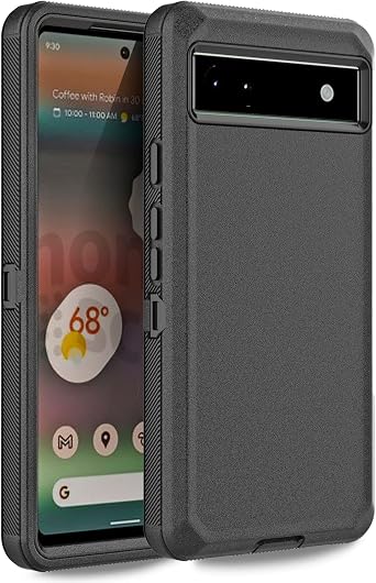 Case for Google Pixel 6a 5G, Pixel 6a Phone Case Heavy Duty Shockproof Dustproof Rugged Defender Protective, 3 in 1 Bumper Cover for Google 6a BlackWithout Screen Protector