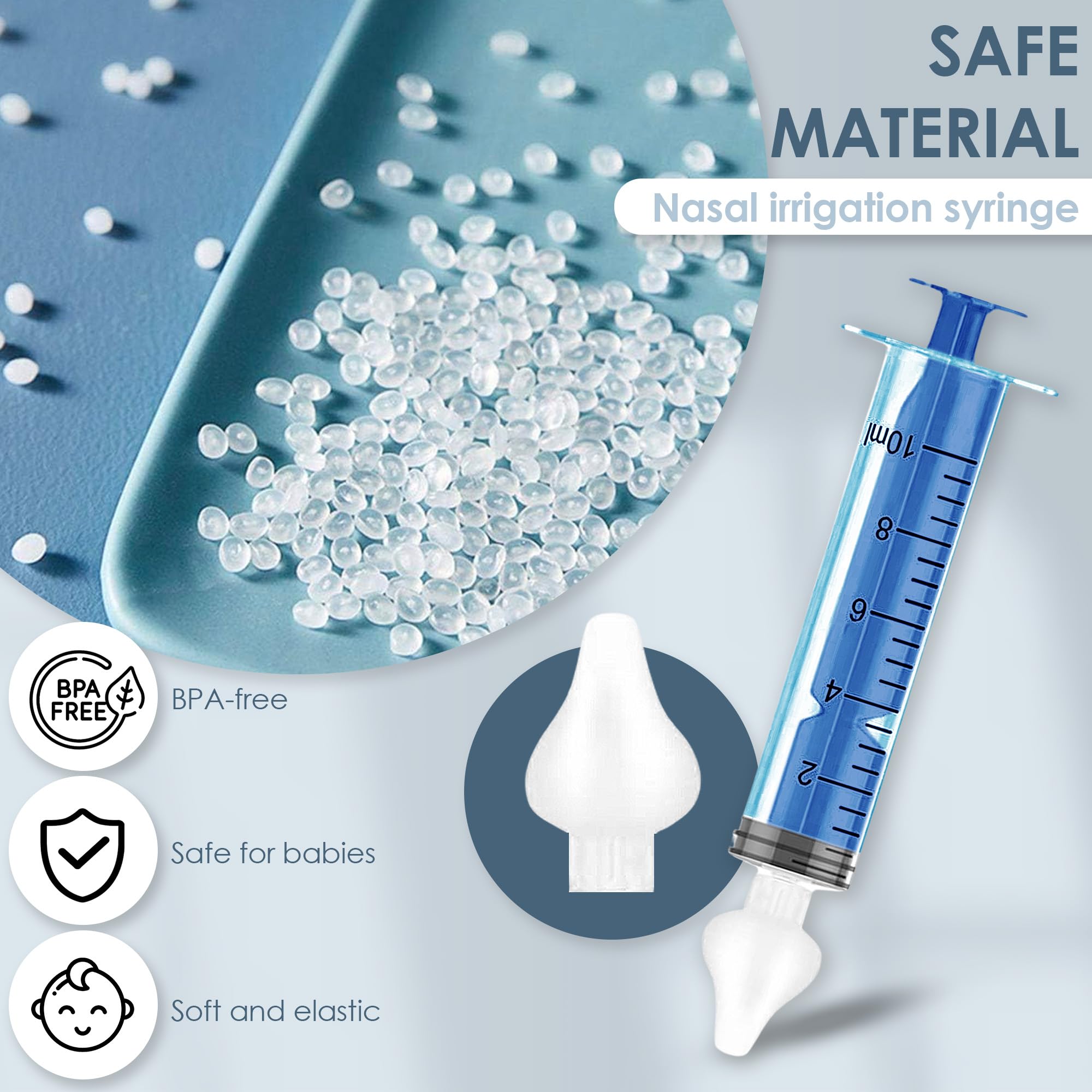 Bluet B Baby, 2pcs Silicone Nasal Wash Syringe, Nasal Aspirator Snot for Babies, Baby Nasal Cleaner - Image 2