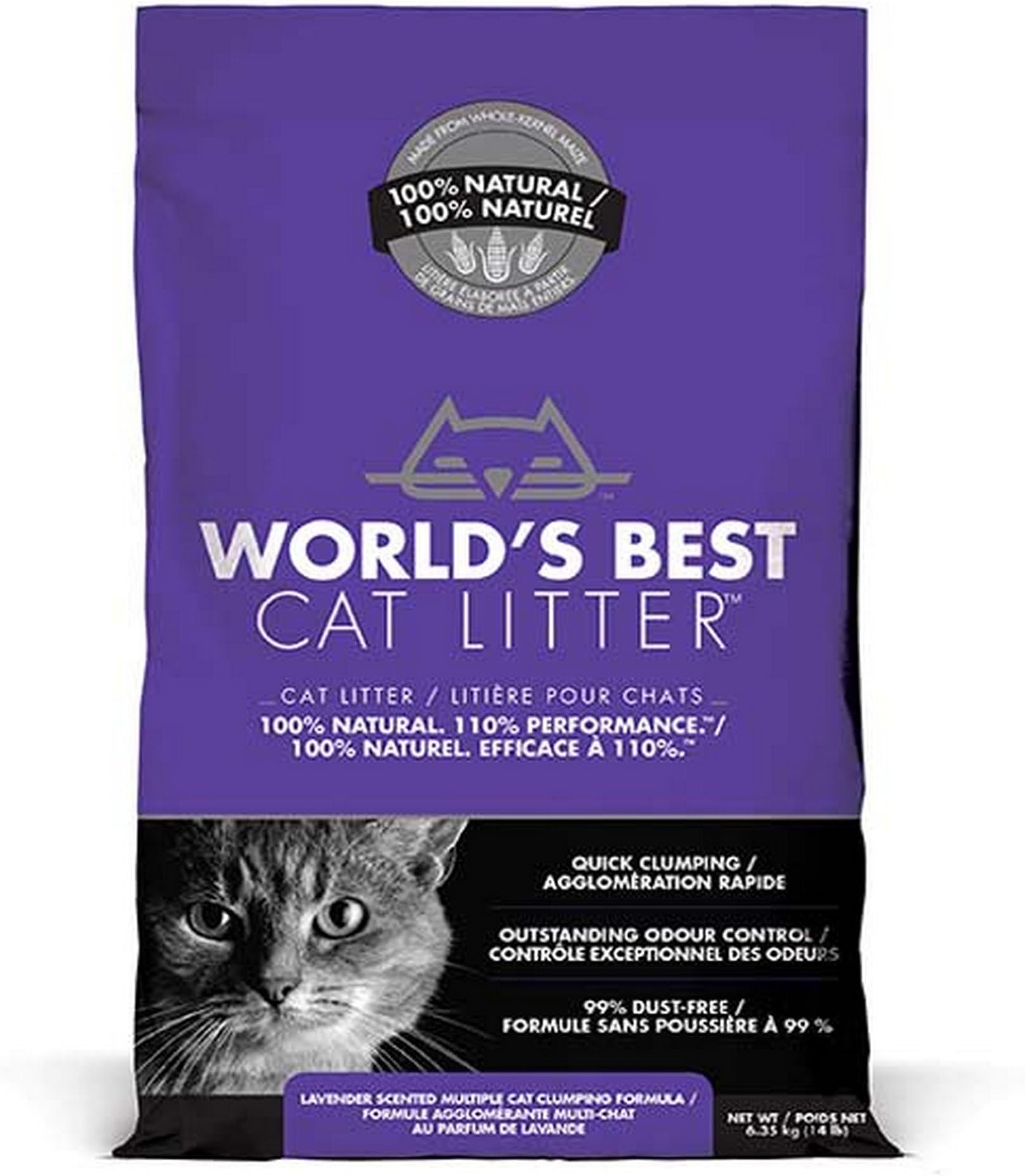MPM Products Lavender Scented Worlds Best Cat Litter (6.35kg) (Multicoloured)