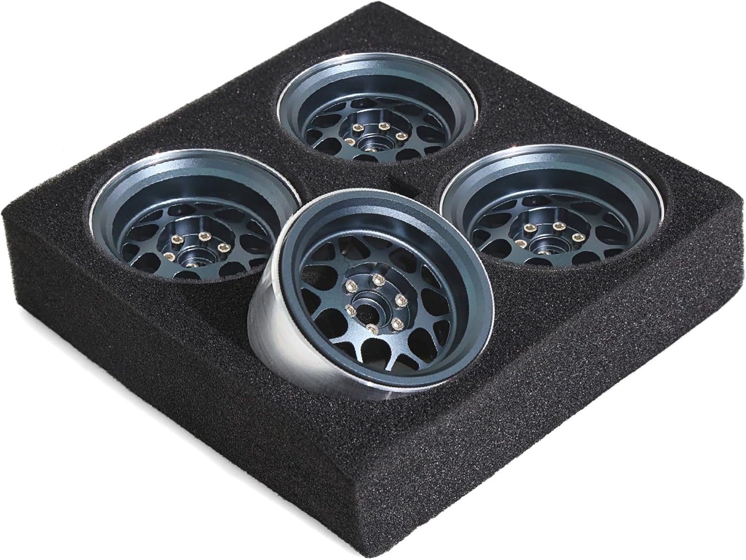 REDSPIDER 2.2 Beadlock Wheels（4PCS） Aluminum 2.2 Wheels for 1/10 RC Rock Crawler Car Axial Wraith RR10 SCX10 II III 90046 TRX4 TRX6 YETI D90 CC01 RC Crawler Car Upgrade Parts (Titanium Color)