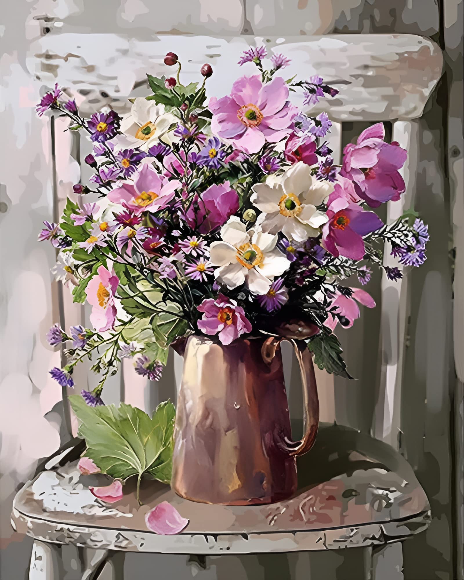 Kaieteur Pintura por números para adultos, kit de pintura al óleo en lienzo para niños con pinceles, pigmento acrílico, pintura de dibujo, 16 x 20 pulgadas