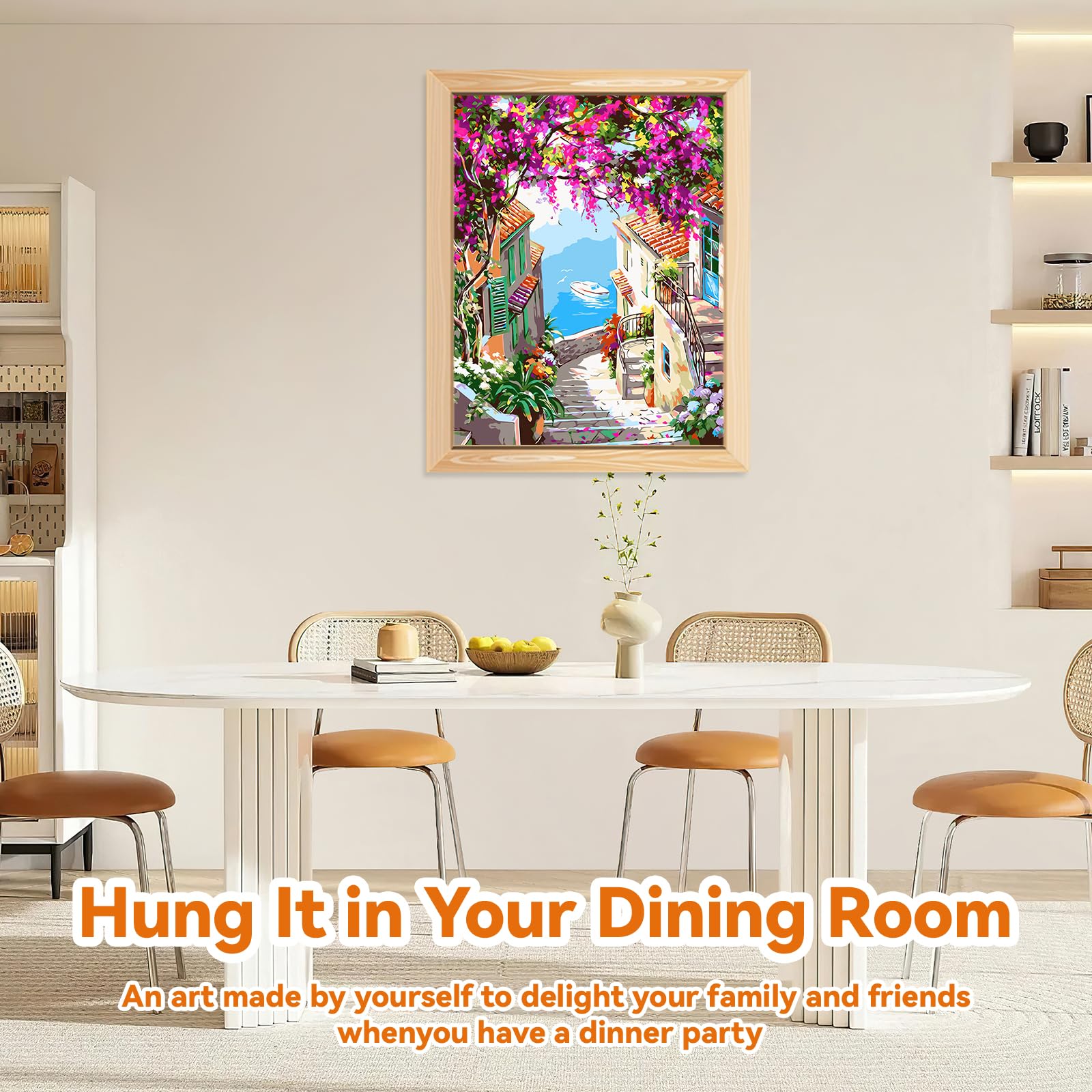 EFOTIML Kit di pittura per numeri per adulti principianti e bambini età 8-12, 1pcs 16x20 Canvas per Kit di pittura per adulti in scatola colorata (senza cornice) - Ciudad de Flores