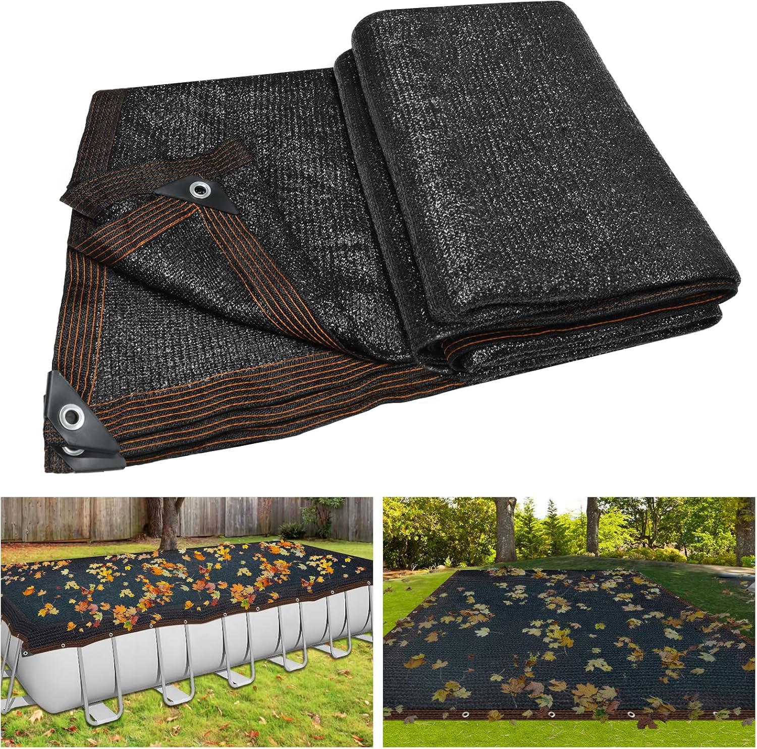 Legigo 23 X 39 Ft Rectangular Pool Leaf Net Cover, Fine Mesh Pool Cover with Reinforced Grommets, Leaf Netting Covers Suitable for 18 X 36 Ft Inground or Above Ground Pools Catching Leaves Debris