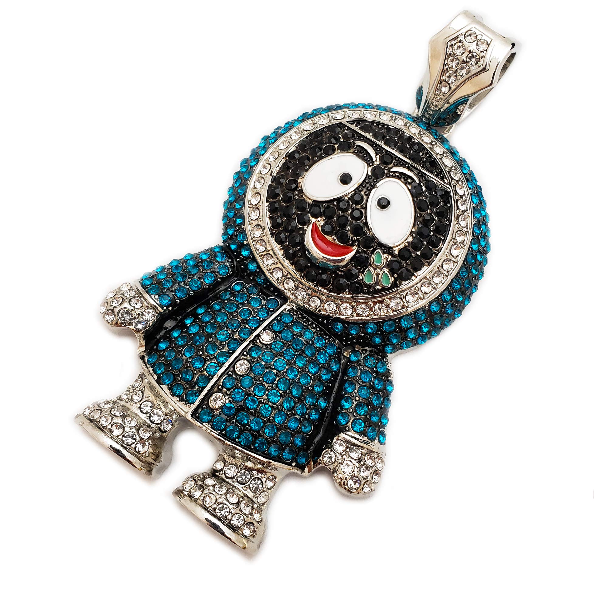 BLINGFACTORYHip Hop Iced Out Lab Diamond Large Brick Squad Eskimo Charm Pendant