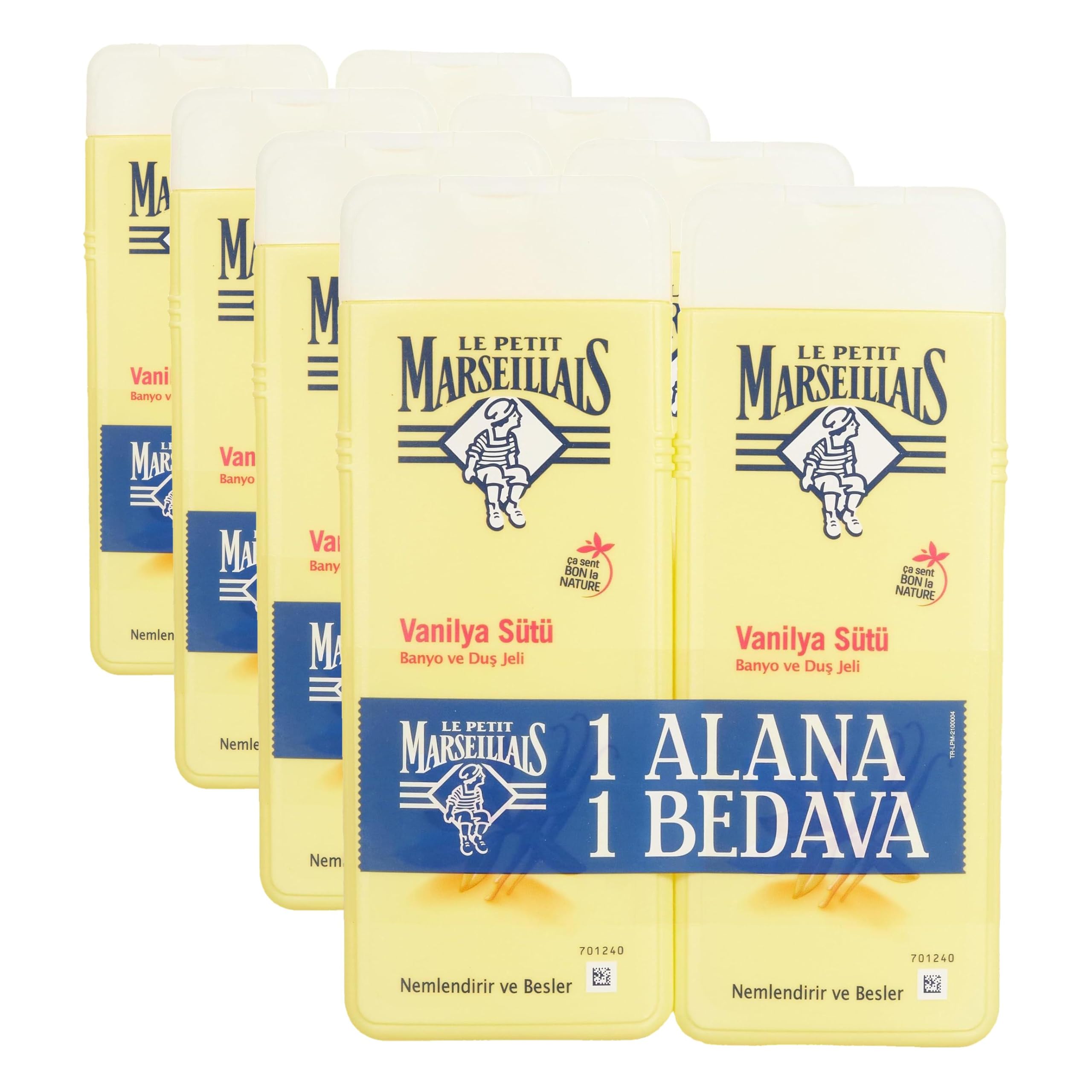 Le Petit Marseillais Vanilya Sütü Duş Jeli (2 x 400 ml) (4 paketi)