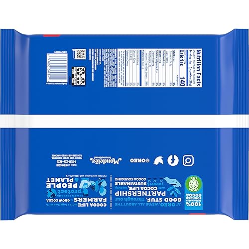 Vista 191 de OREO Galletas de sándwich dorado Double Stuf, 20 paquetes de aperitivos de tamaño King