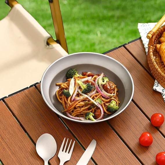 Pure Titanium Camping Bowl Large 7.2 inch Backpacking Ultralight Cookware Outdoor Hiking Kitchen