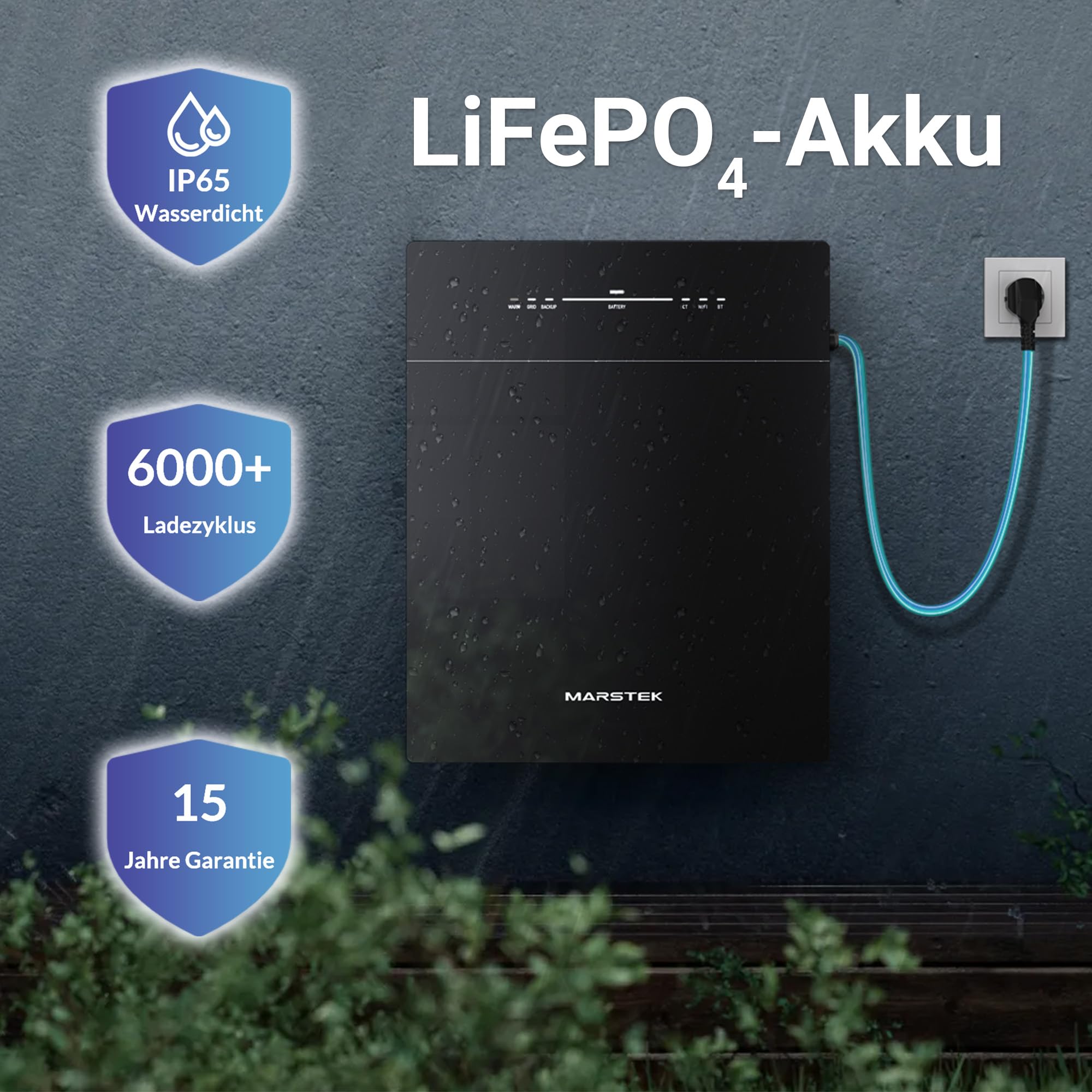 MARSTEK Venus-E Mémoire de Centrale de Balcon 5,12 KW + Compteur Intelligent CT002, système de Stockage d'énergie couplé AC, mémoire Solaire Tout-en-Un, 0% de TVA, Uniquement pour Les particuliers
