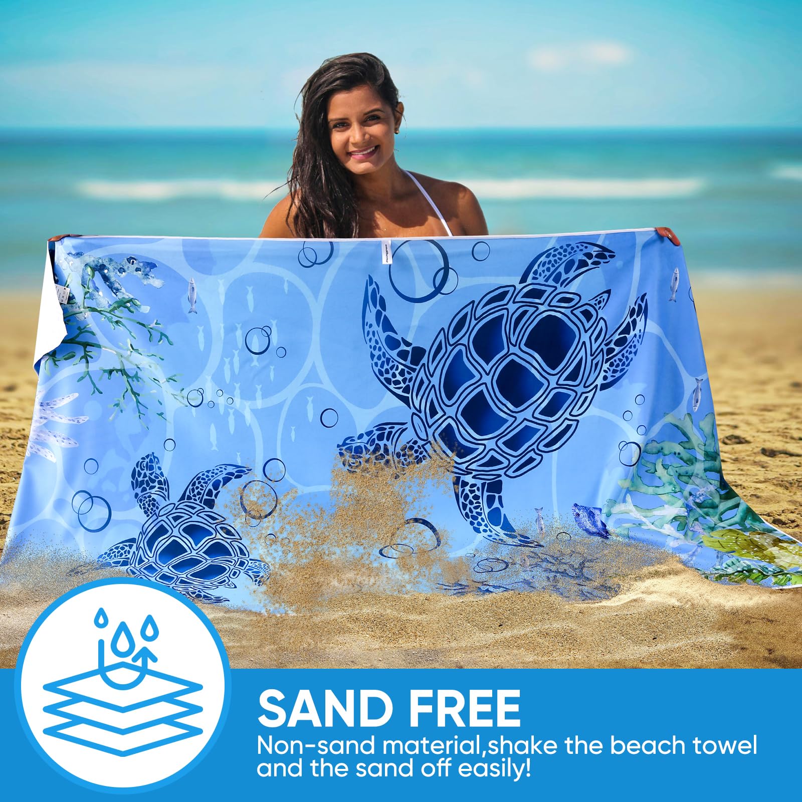 Windkream 12 Pcs Oversized Microfiber Beach Towels 72"x36" - Extra Large, Sand Free, Quick Dry For Pool, Camping