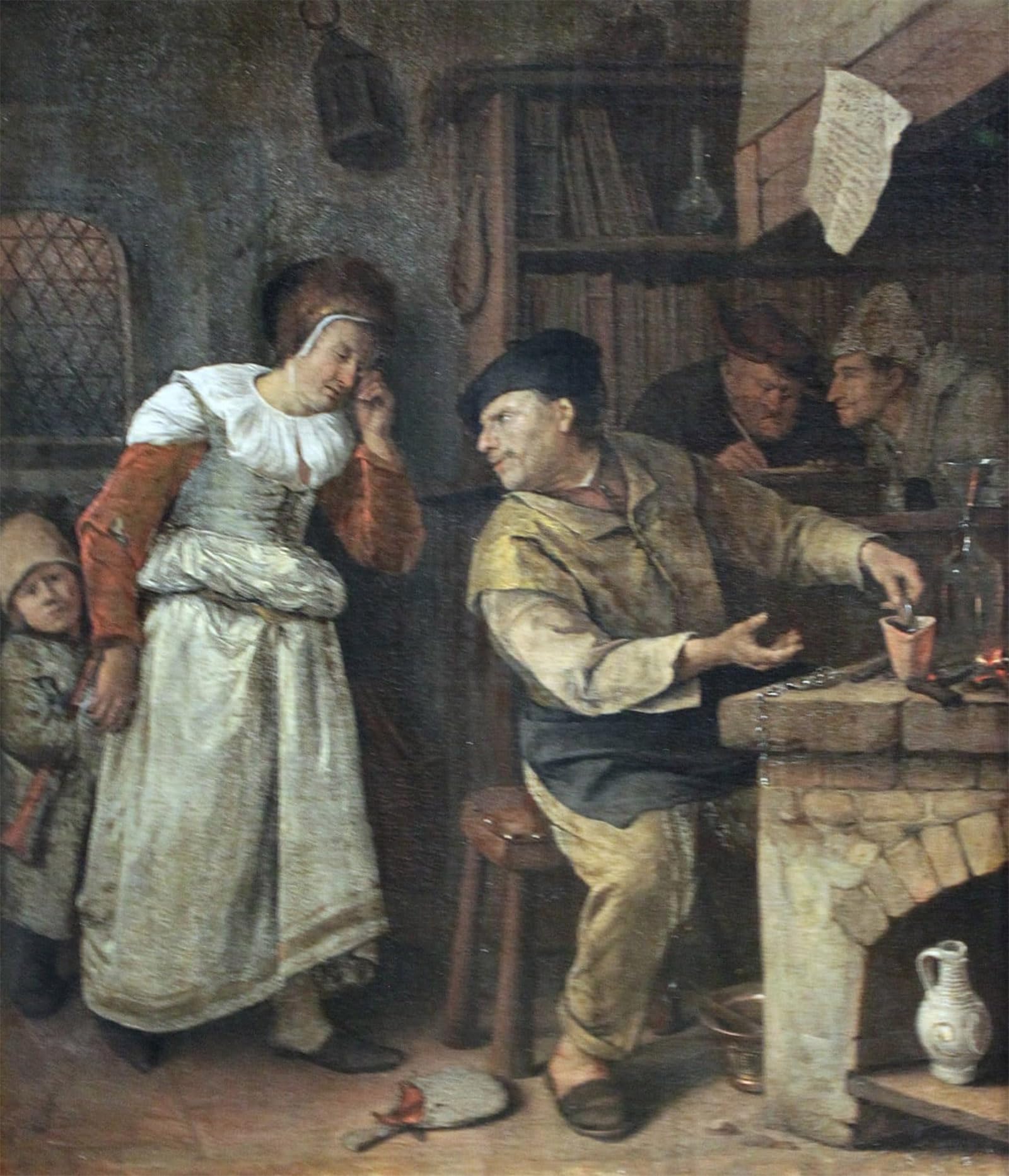 POSTERIIk Famous Animal Posters Vintage Picture a Goldsmith Melting Down a Woman's Jewellery in the Presence of a Notary by Jan Havickszoon Steen Modern Wall Decor for Home Decor 60x90cm