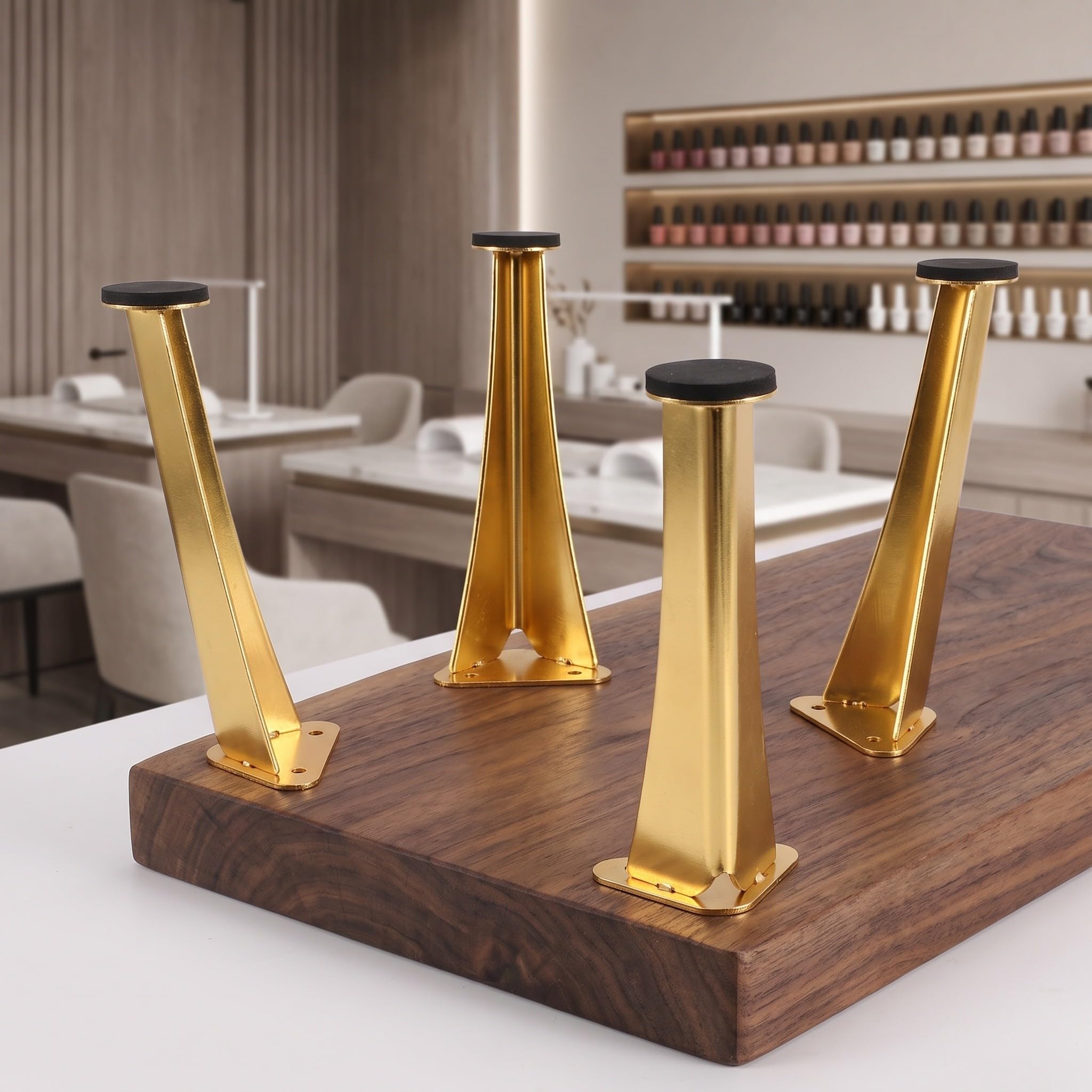 Zerodeko 4 soportes para manos y patas para mesa de manicura, color dorado.
