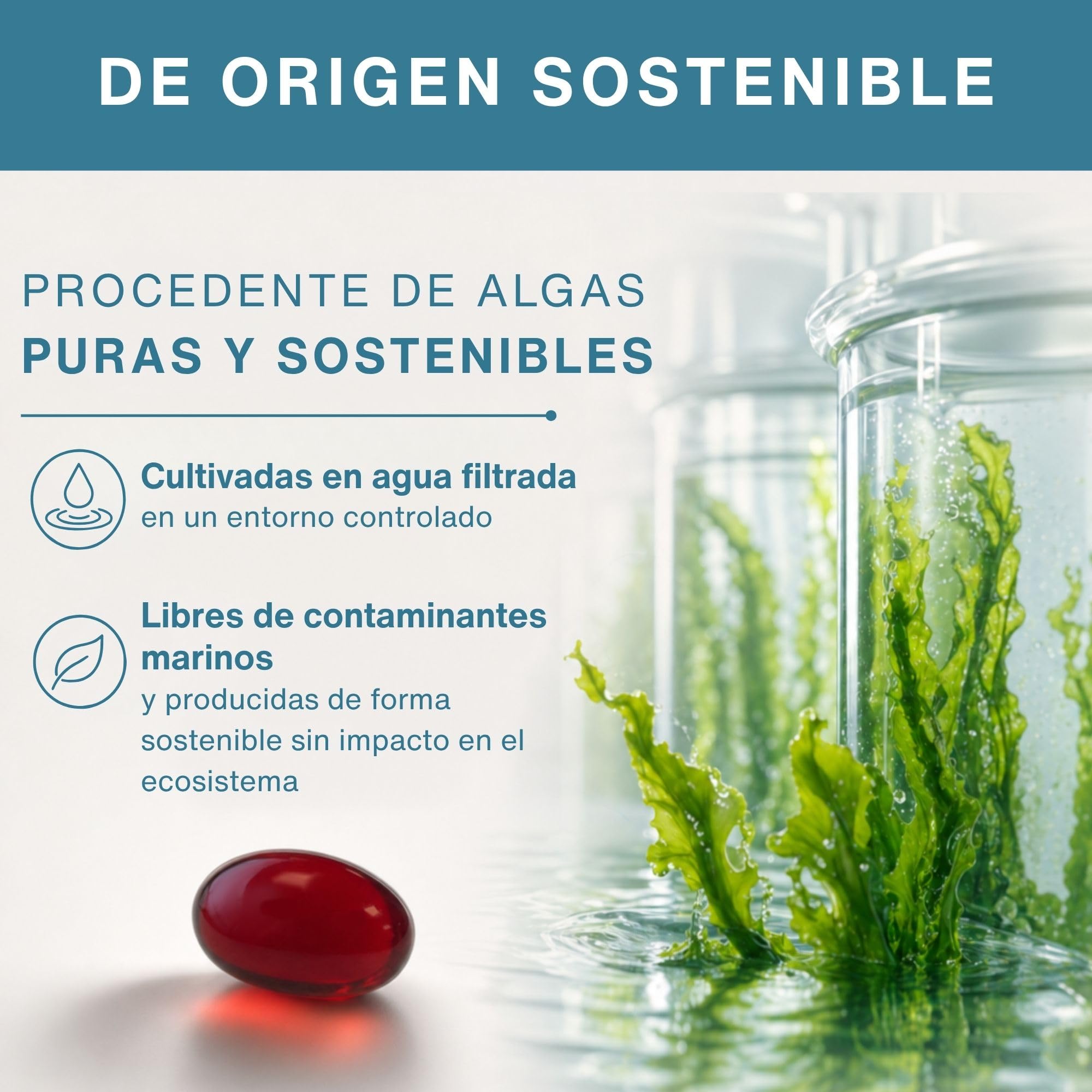 Omega 3 Vegano, Aceite de Algas & Astaxantina, 1344 mg Omega 3 Certificado, 180 Cápsulas Blandas, (DHA 400 mg + EPA 600 mg), Ingredientes Puros, Softgels fáciles de tragar, de Igennus