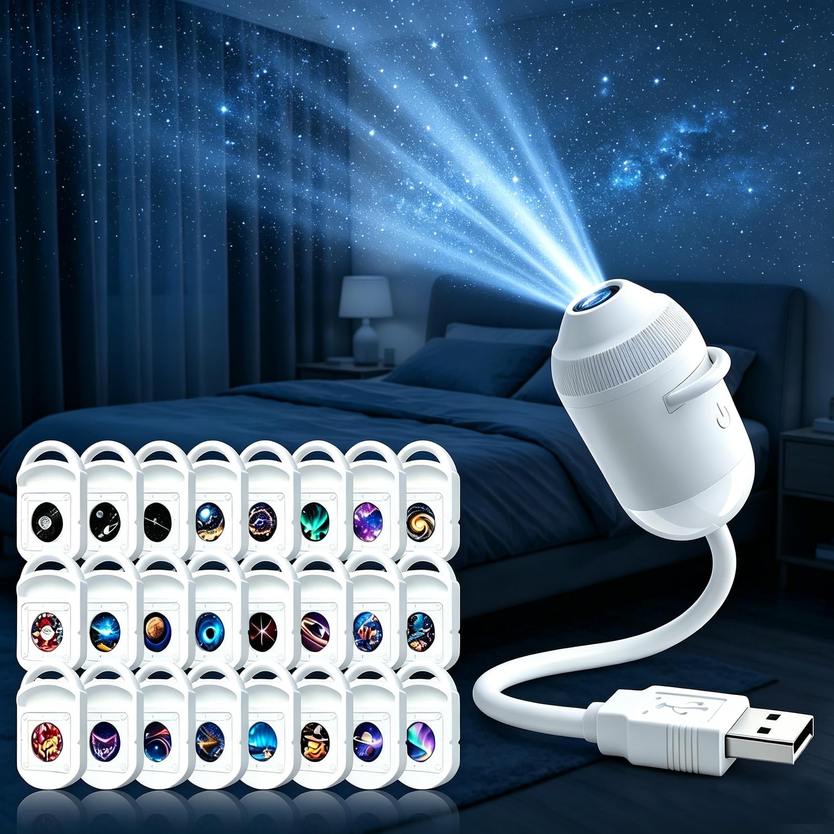 COMAUO NEXT GEN SMART PROJECTION HD 5D Holographic Night Light Projector