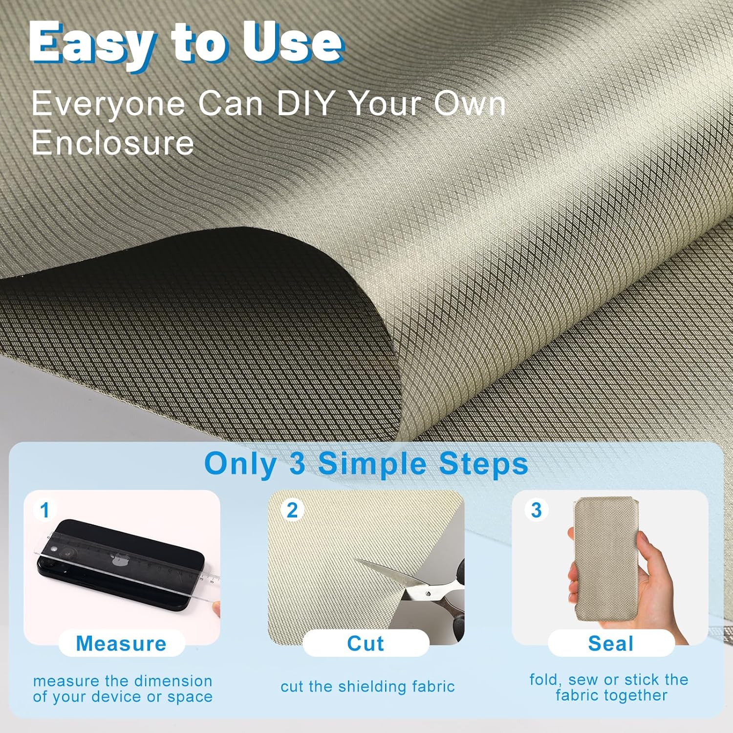 Faraday Fabric – Conductive Electromagnetic Interference Reduction Cloth for Faraday Cage (43" x 118")