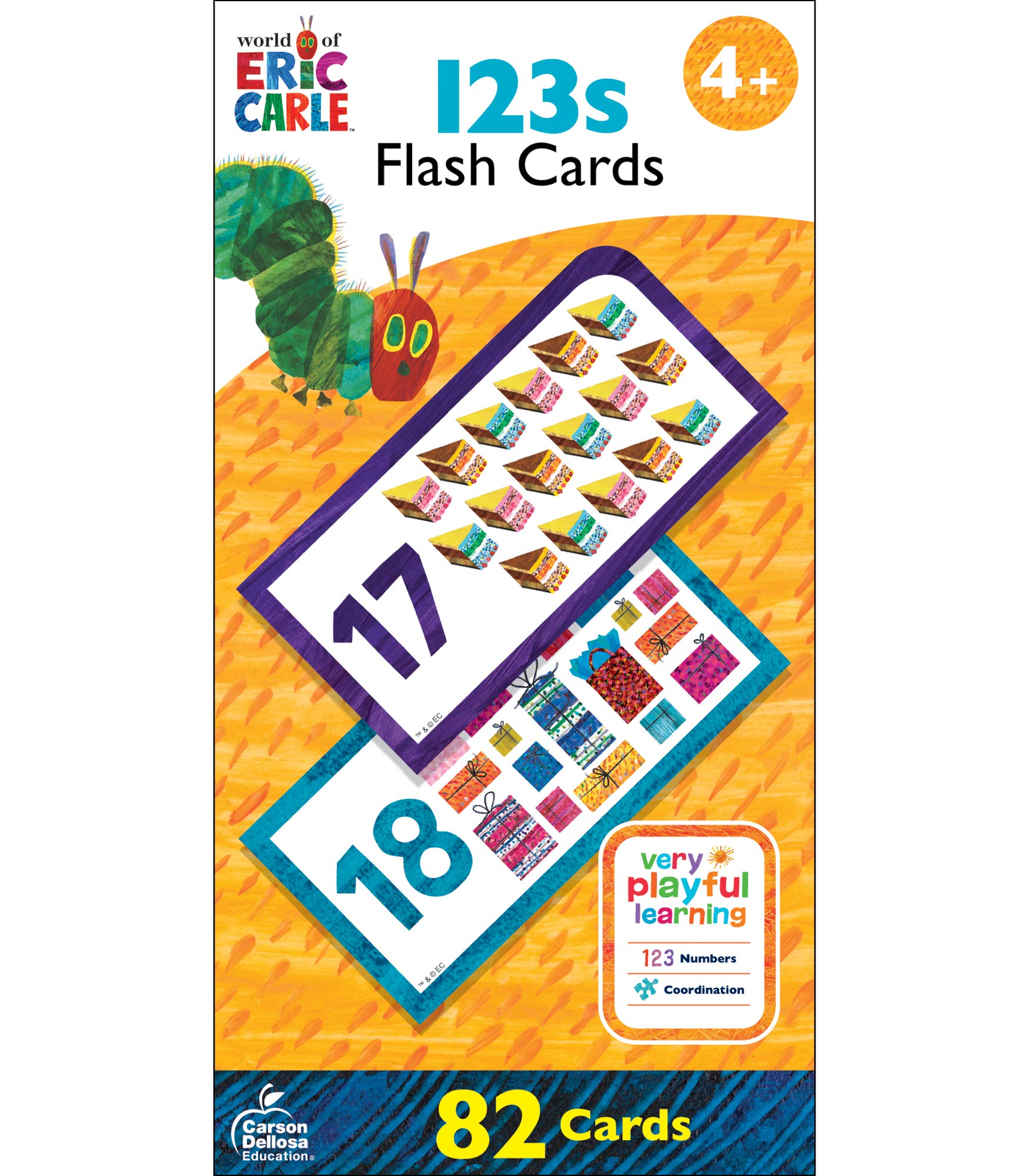 World of Eric Carle Number Flash Cards, Very Hungry Caterpillar 123s Flashcards for Kids Ages 4 and Up, Kindergarten and Preschool Learning Activities and Educational Games