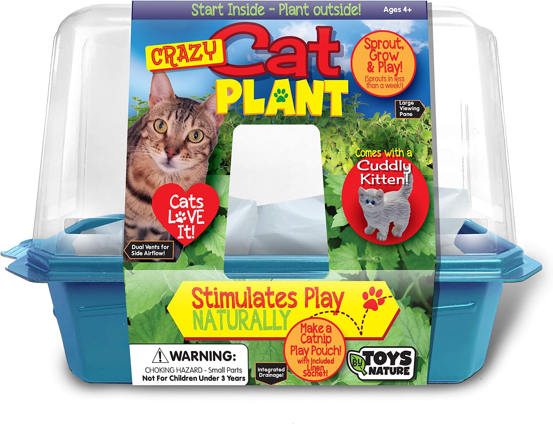 Toys by Nature Miniature Worlds Organic Catnip Windowsill Terrarium Starter K...