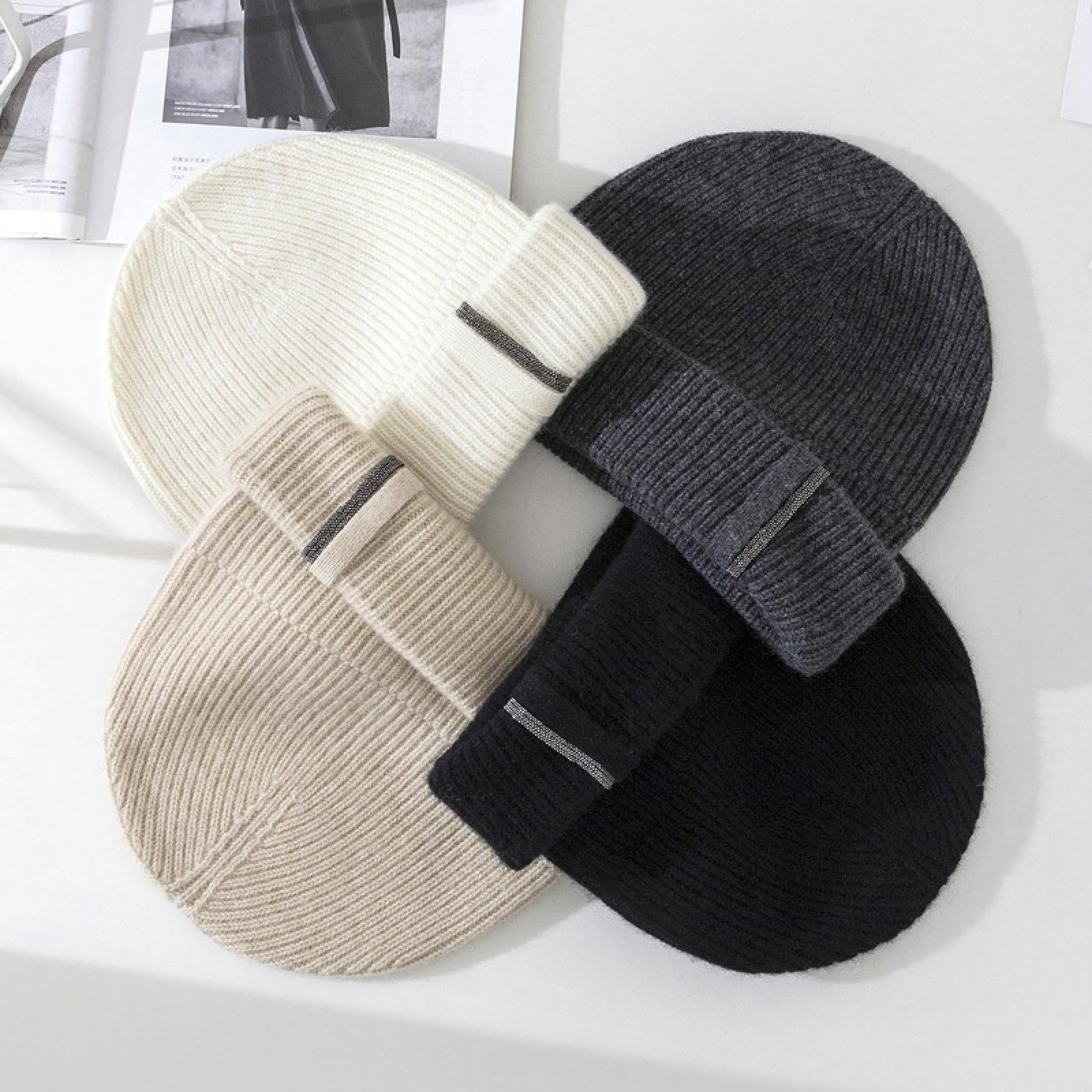 Czapka z dzianiny, czapka beanie, na jesień i zimę, do jazdy na rowerze, potrójna, zimna czapka, pogrubiona czapka z dzianiny