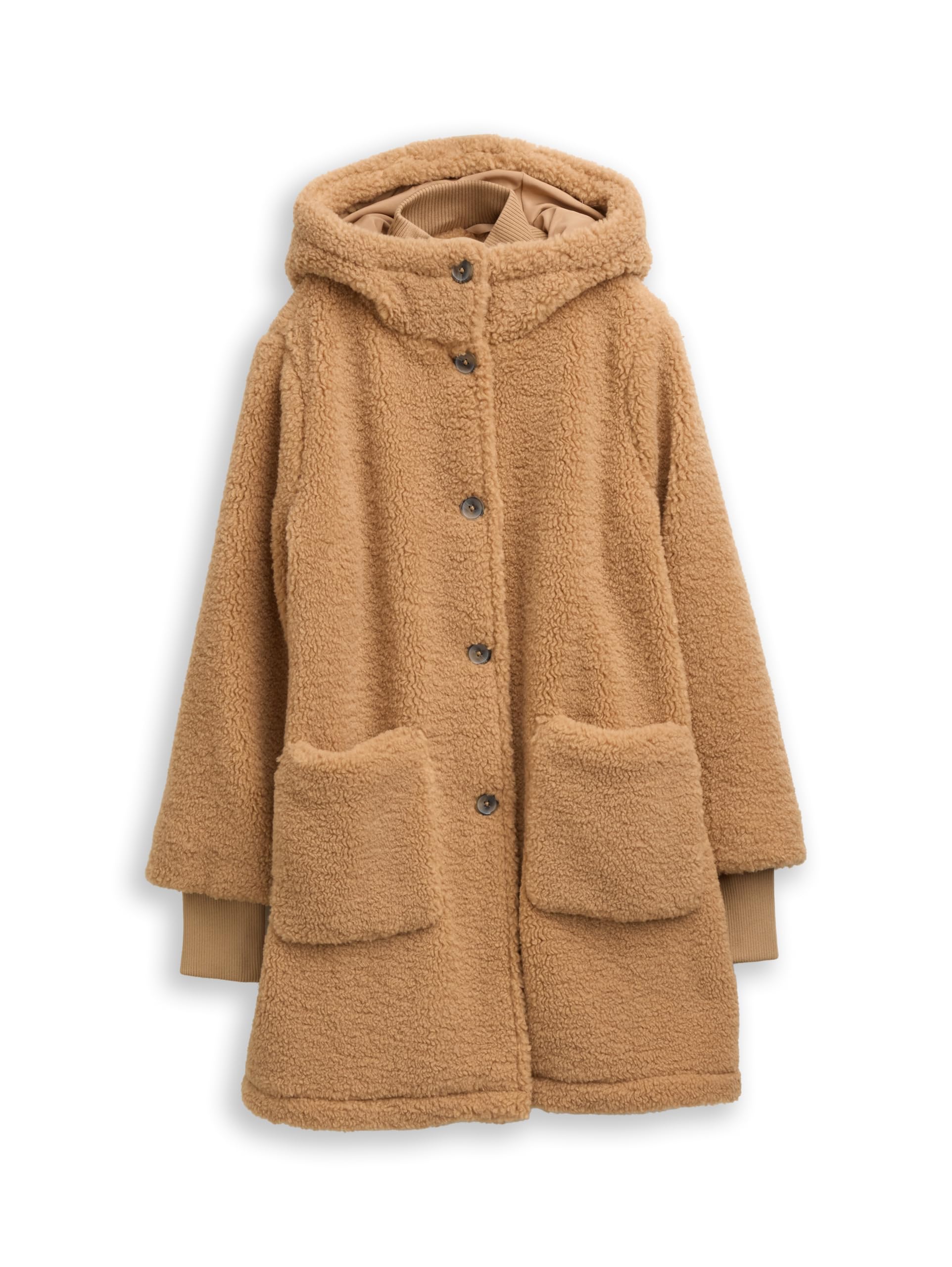 TOM TAILOR Denim Damen Mantel aus Teddyfell