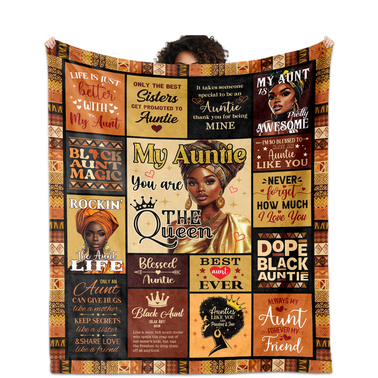 YHIKOUY African American Aunt Blanket