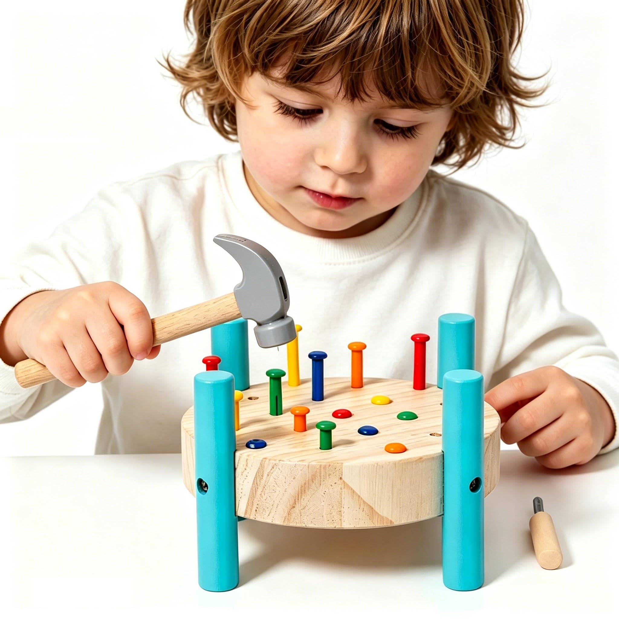STEM Montessori Wooden Pounding Hammer Toy for Toddler Early Development