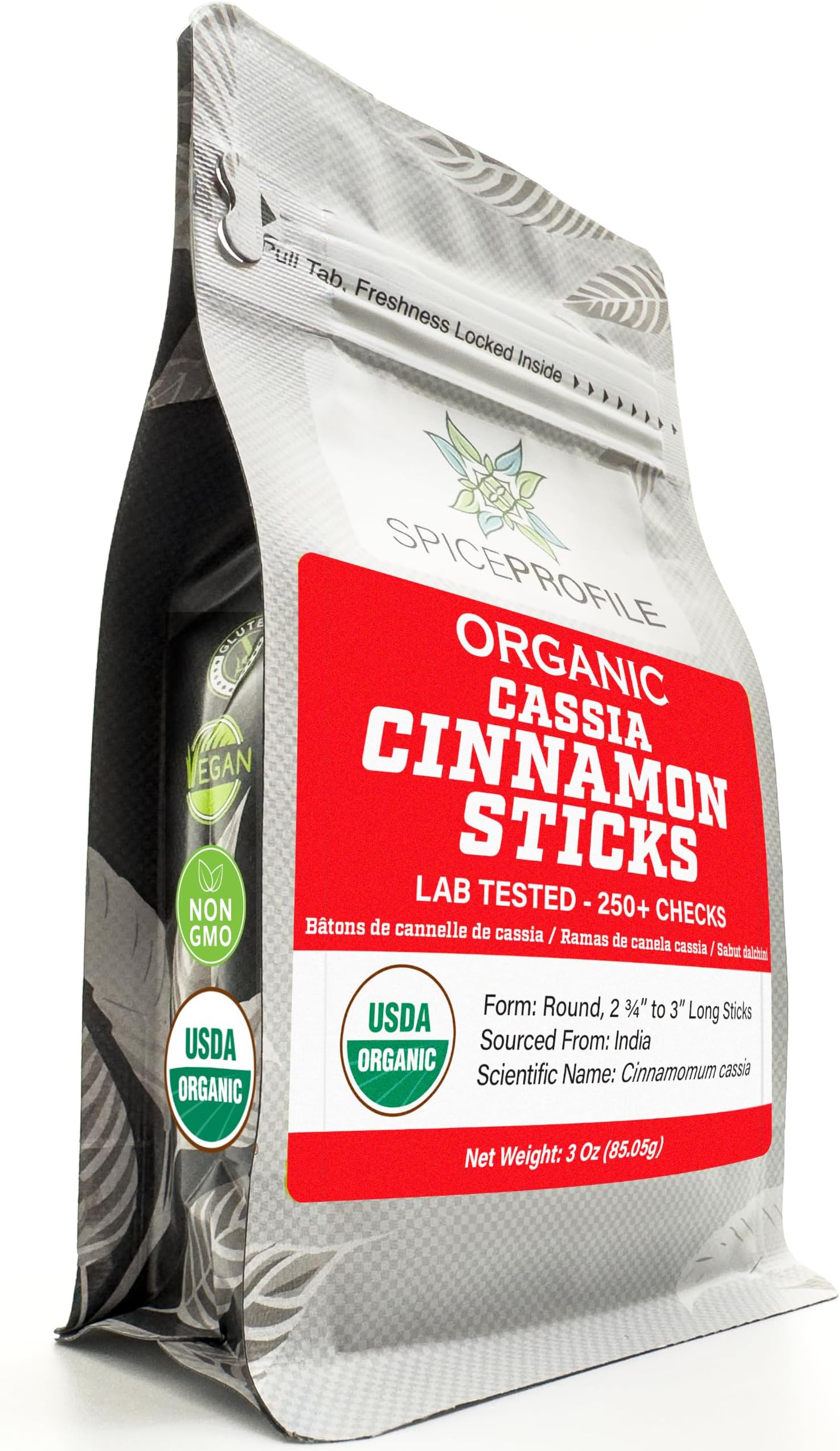 Organic Cassia Cinnamon Sticks | 3 oz | Lab Tested