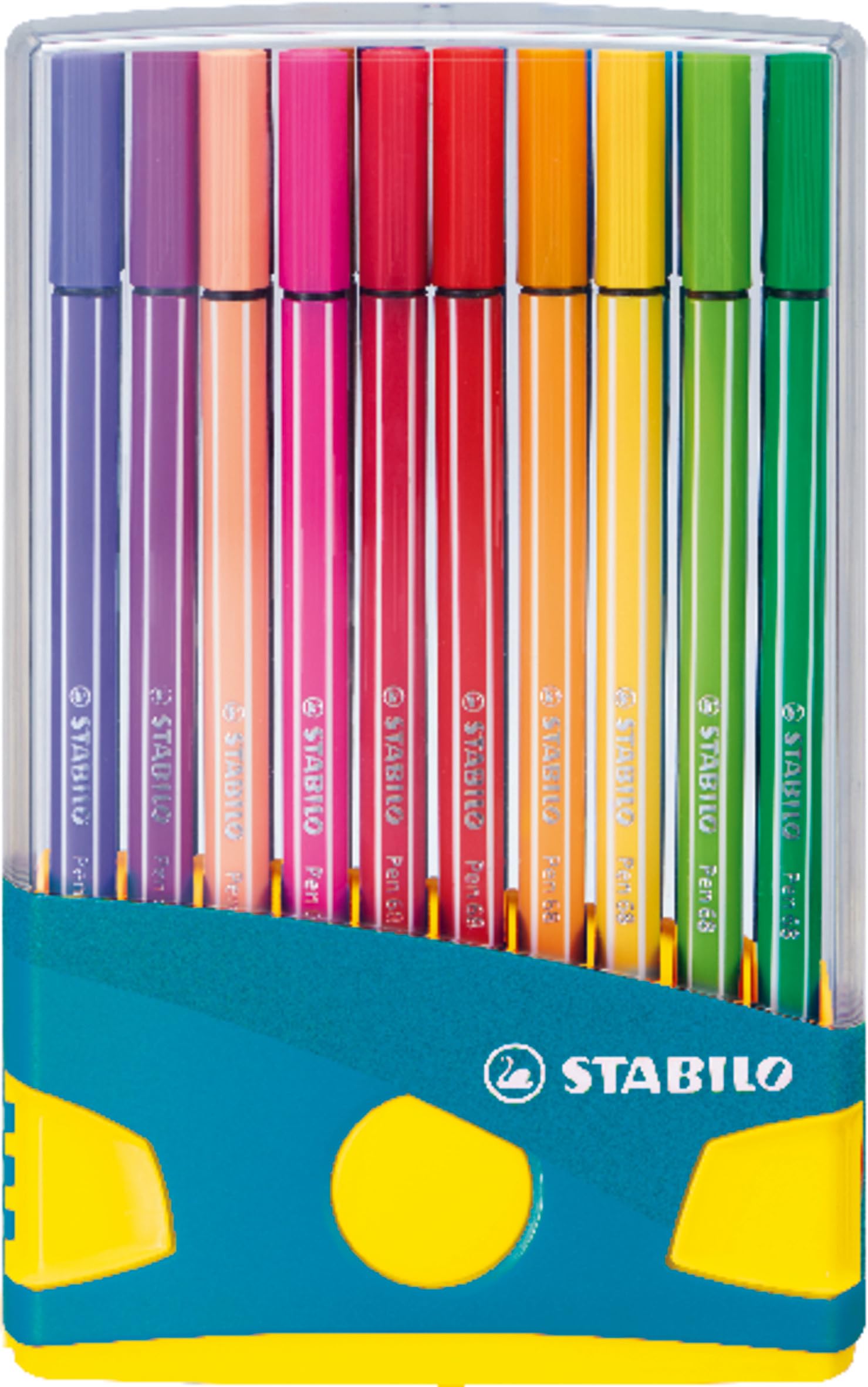 STABILO Pen 68 - Sketch Pen - Premium - Colorparade Desk Set in Vibrant Turquoise, Pack of 20 (Assorted Colours)