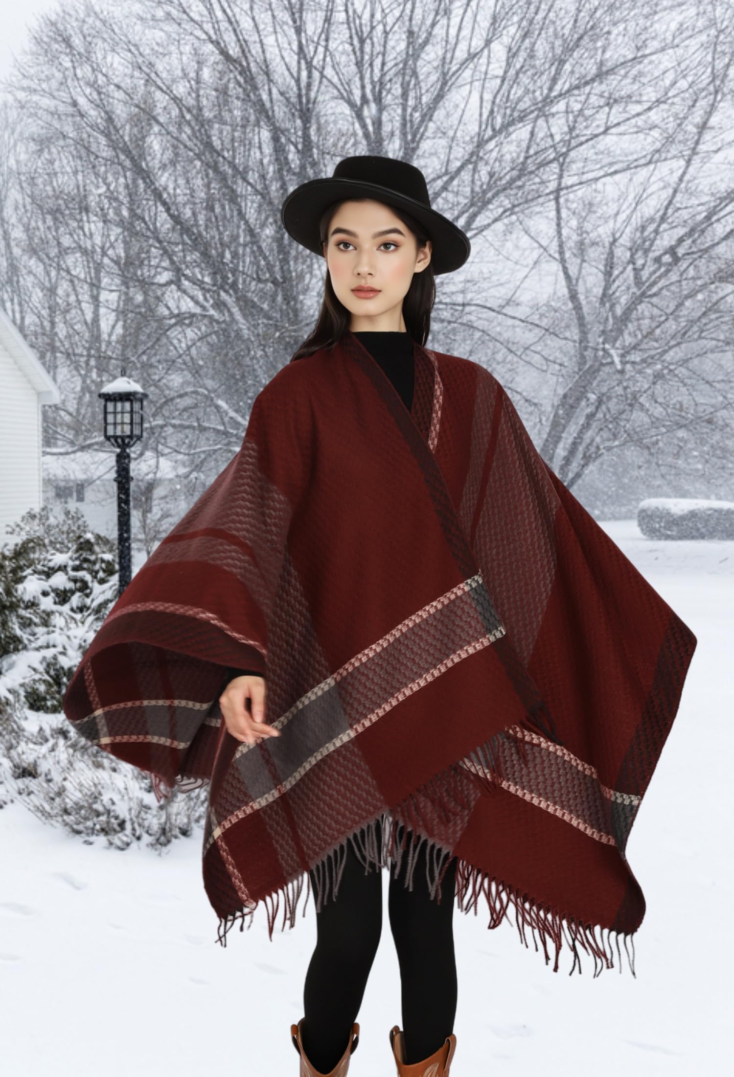 Szalowe Owijania dla Kobiet, Miękki Poncho-Peleryna z Otwartym Przodem, Oversize Sweter-Szalik na Wieczór, Ślub, Przyjęcie, Podróż