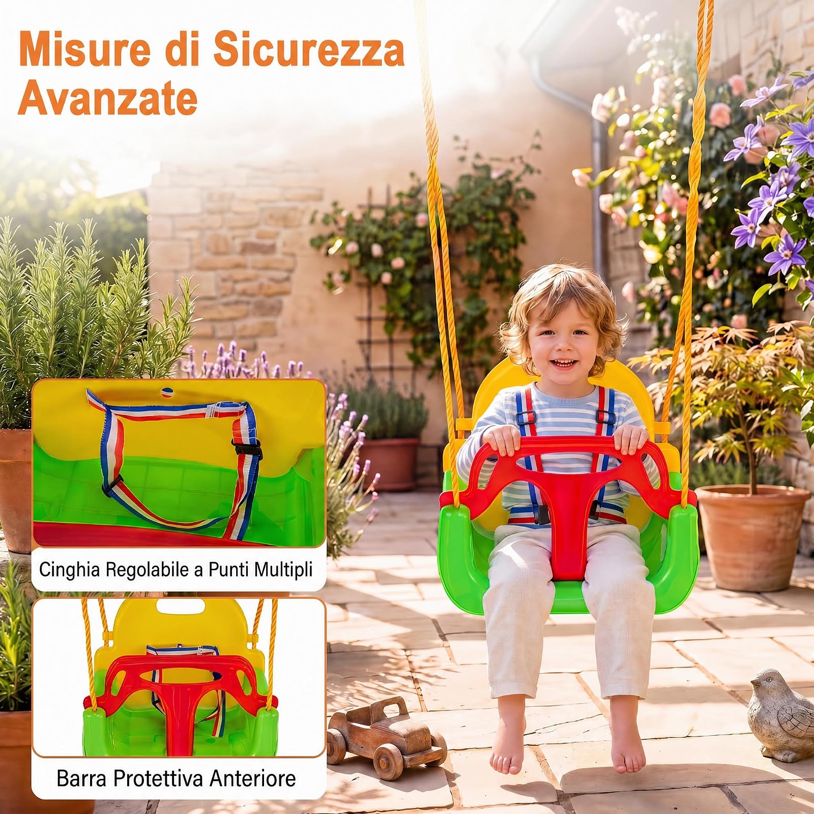 RELAX4LIFE Set di Altalene per Bambini da Giardino, 346 x 182 x 186 cm