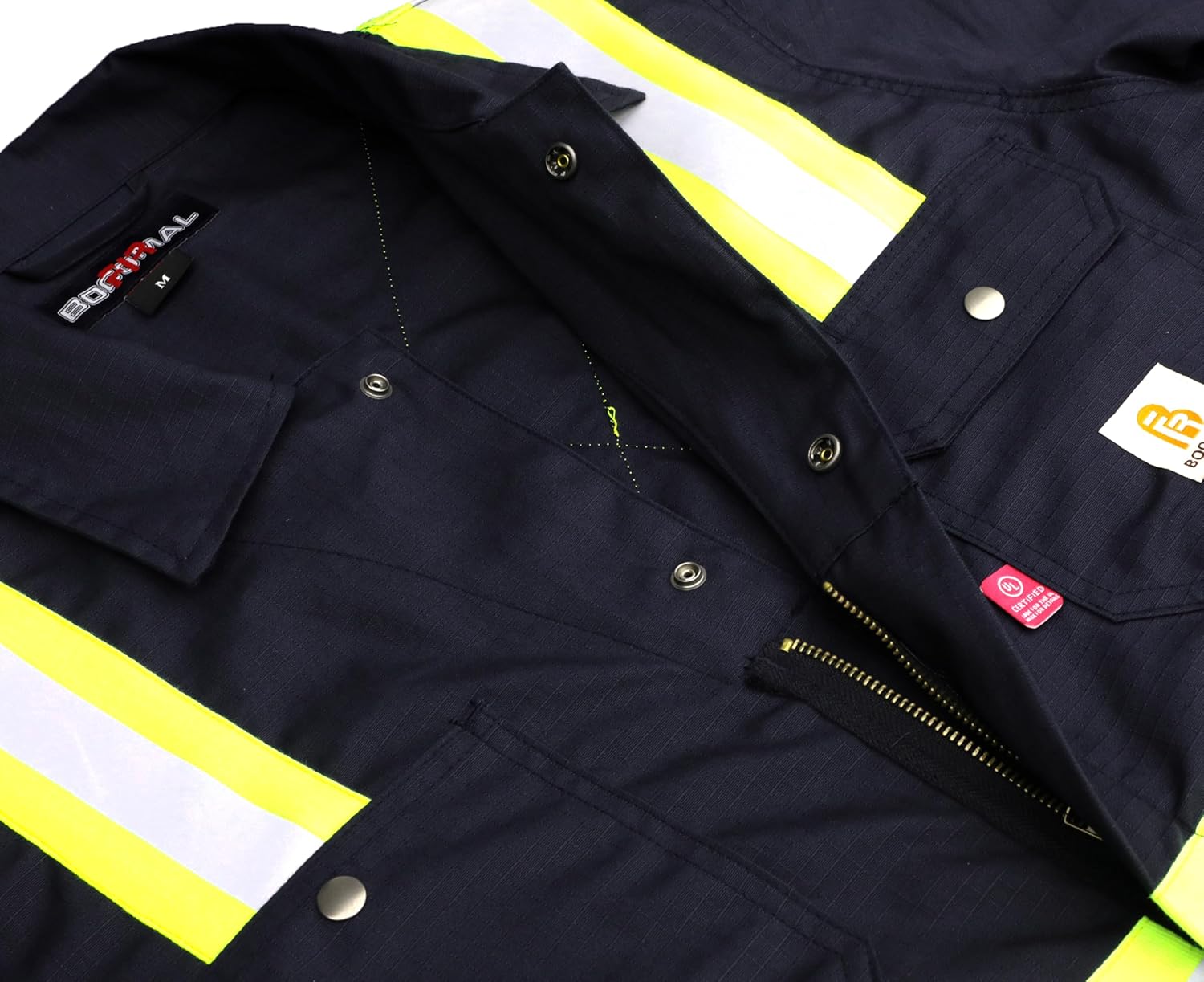 BOCOMAL FR Coverall High Visibility 6oz Lightweight Rip-Stop Flame Resistant/Fire Retardant High Vis Coveralls - Image 8