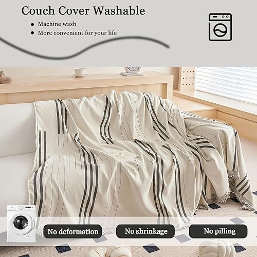 Miniatura 7 de DREAMINGO Funda reversible de felpilla para sofá biplaza, para perros y mascotas, color gris oscuro, protector de sofá para sofá de 2 plazas, funda