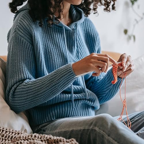 Miniatura 6 de Juego de 55 agujas de tejer de 11 tamaños, juego de agujas de tejer rectas de metal de 7.9in, agujas de punto de suéter de doble punta, agujas de