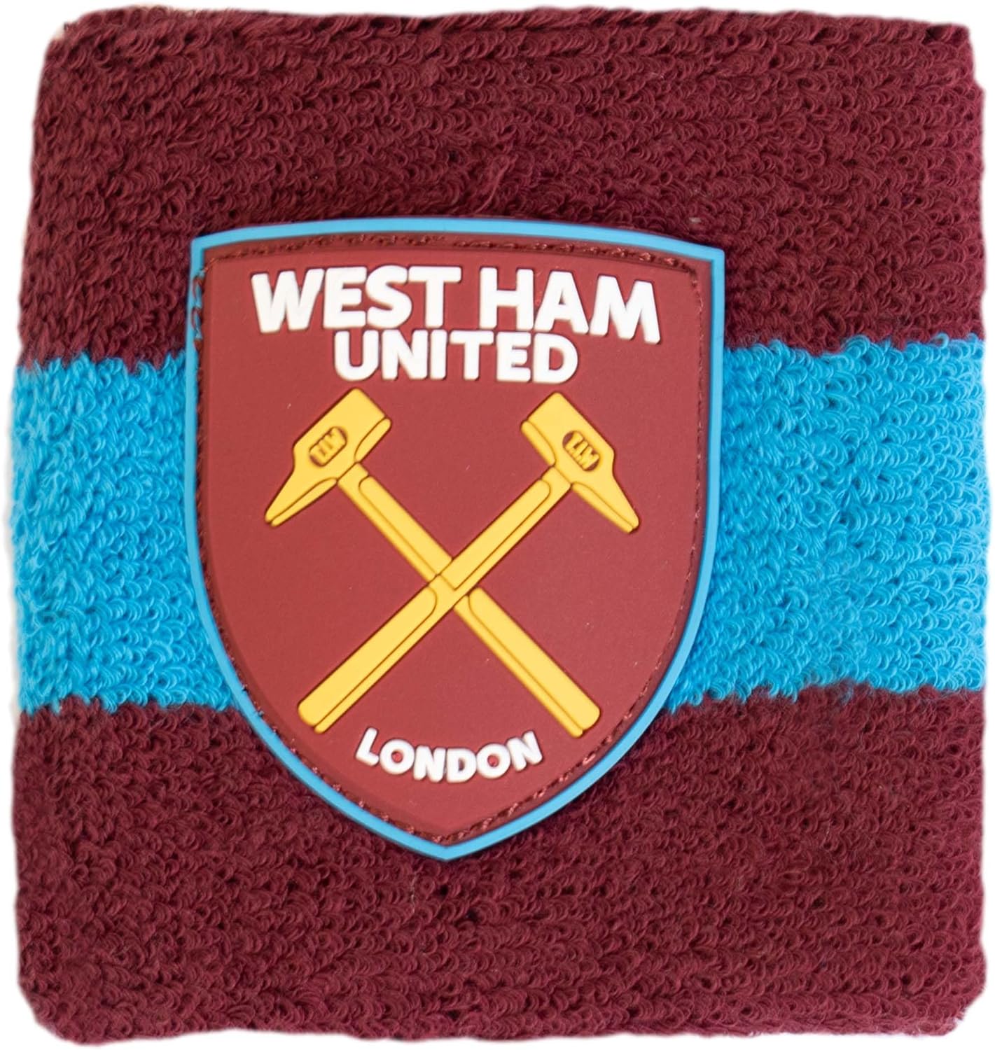 Hy-Pro Officially Licensed West Ham F.C. Cotton Wristband | Hammers, 2 Pack, Sweatband, Kids, Adult, Unisex, Moisture Wicking Sweat Bands, Football, Running, Sports, Gym, Tennis, Exercise