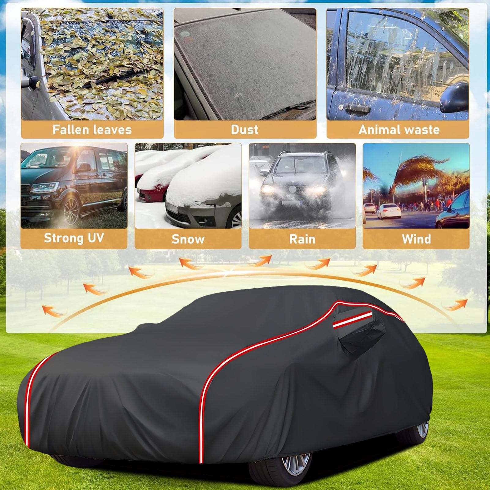 Funda Coche Impermeable para BMW 7 Series G11 2015-2022 (Sedan) Funda de Coche Resistente a los Rayos UV Antipolvo y Antiarrañazos–Protección Total para Interior y Exterior