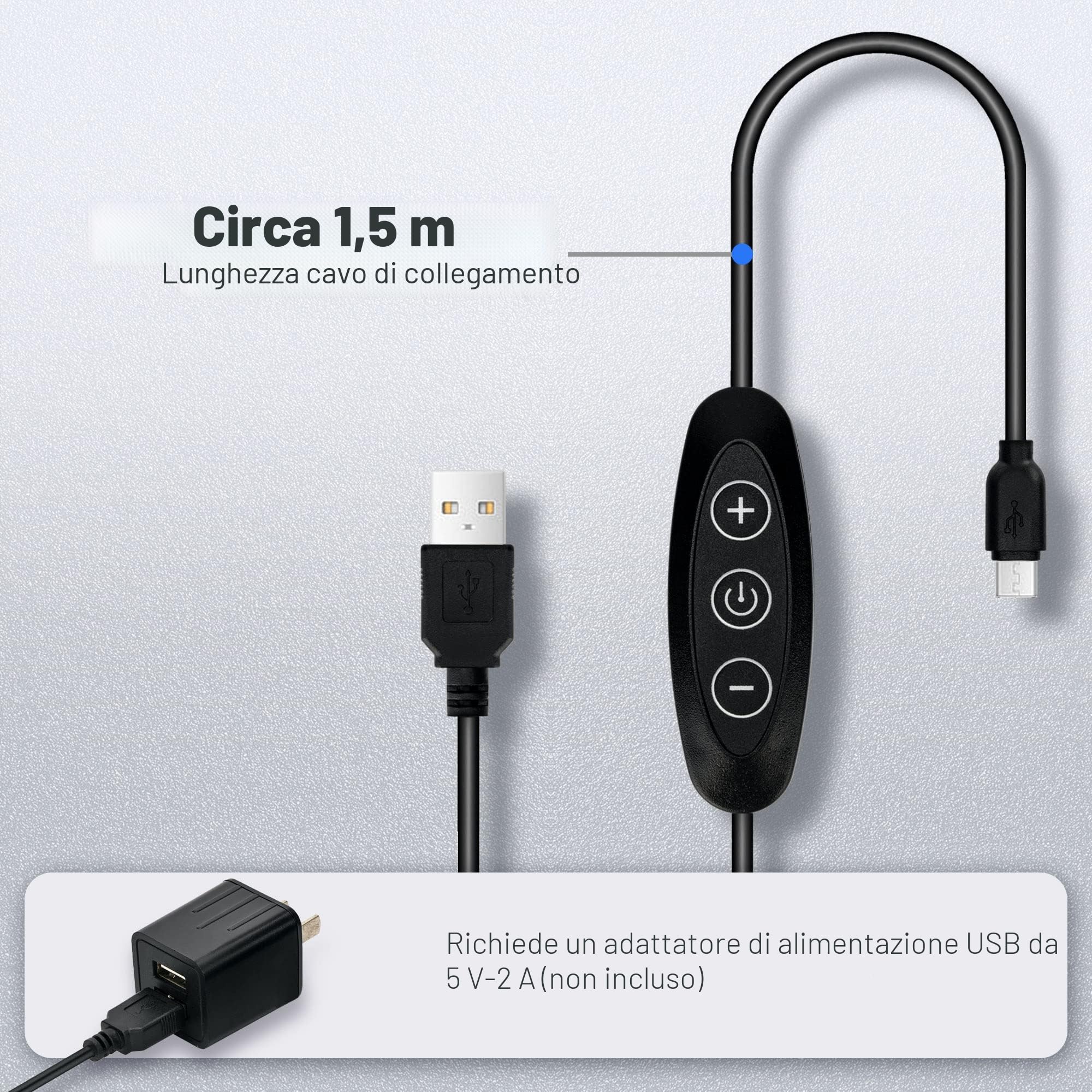 JJC Adattatore per Digitalizzazione di Pellicole con Set di luci a LED Converti Pellicola Negativa da 35 mm e Diapositiva in JPEG Digitale, Lampada LED USB a 10 Livelli di Luminosità