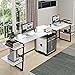 Amazon.com: Natwind Two Person Desk with Storage Shelves, 92.5