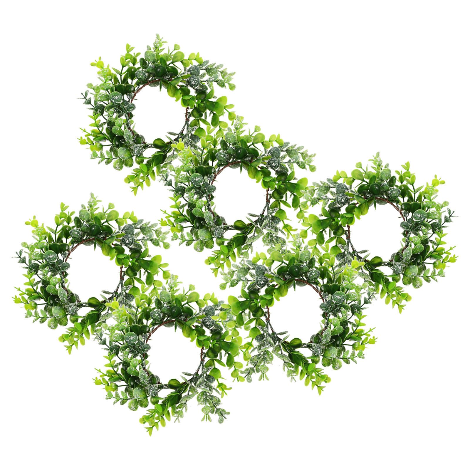 Couronne decorative artificielle eucalyptus bougeoir decoration table