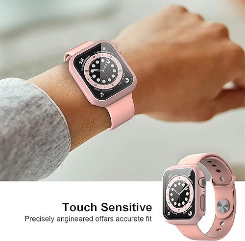 Miniatura 7 de Diruite 2-Pack for Apple Watch Series 87654Series SESE 2 45mm All-Around Screen Protector Case, Tempered Glass Screen Protector Case Ultra-Thin for