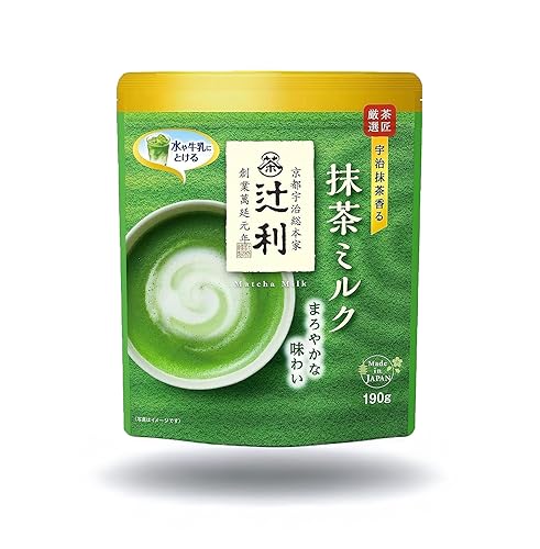Tsujiri Matcha Milk Uji Latte, bolsa resellable de 6.70 oz, fabricado en Kioto, Japón