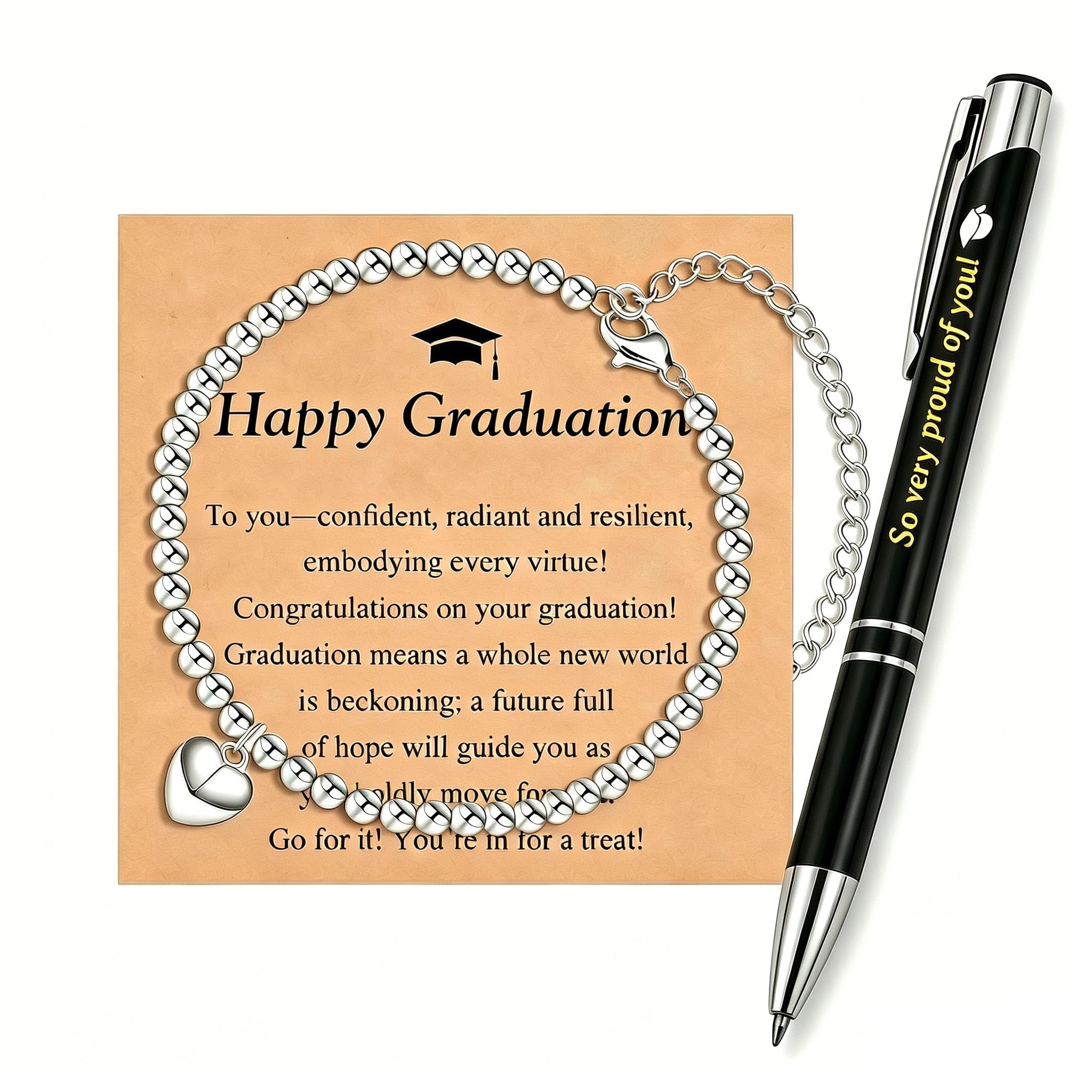 YANFALE Graduation Gift for Her, Engraved Ballpoint Pen with Card, 2026 Graduation Presents for Daughter Friends Teenage Girls, Congratulations Gifts Pen Set for University College Graduate