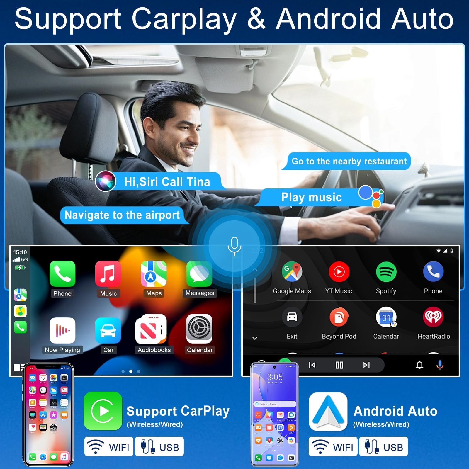 2+64G Android 13 Autoradio für Mercedes-Benz Sprinter 2006–2017 mit Carplay Android Auto, 9 Zoll Touchscreen Auto Stereo Display Player Radio GPS Navigation Head Unit mit FM RDS SWC Mirror Link DAB+