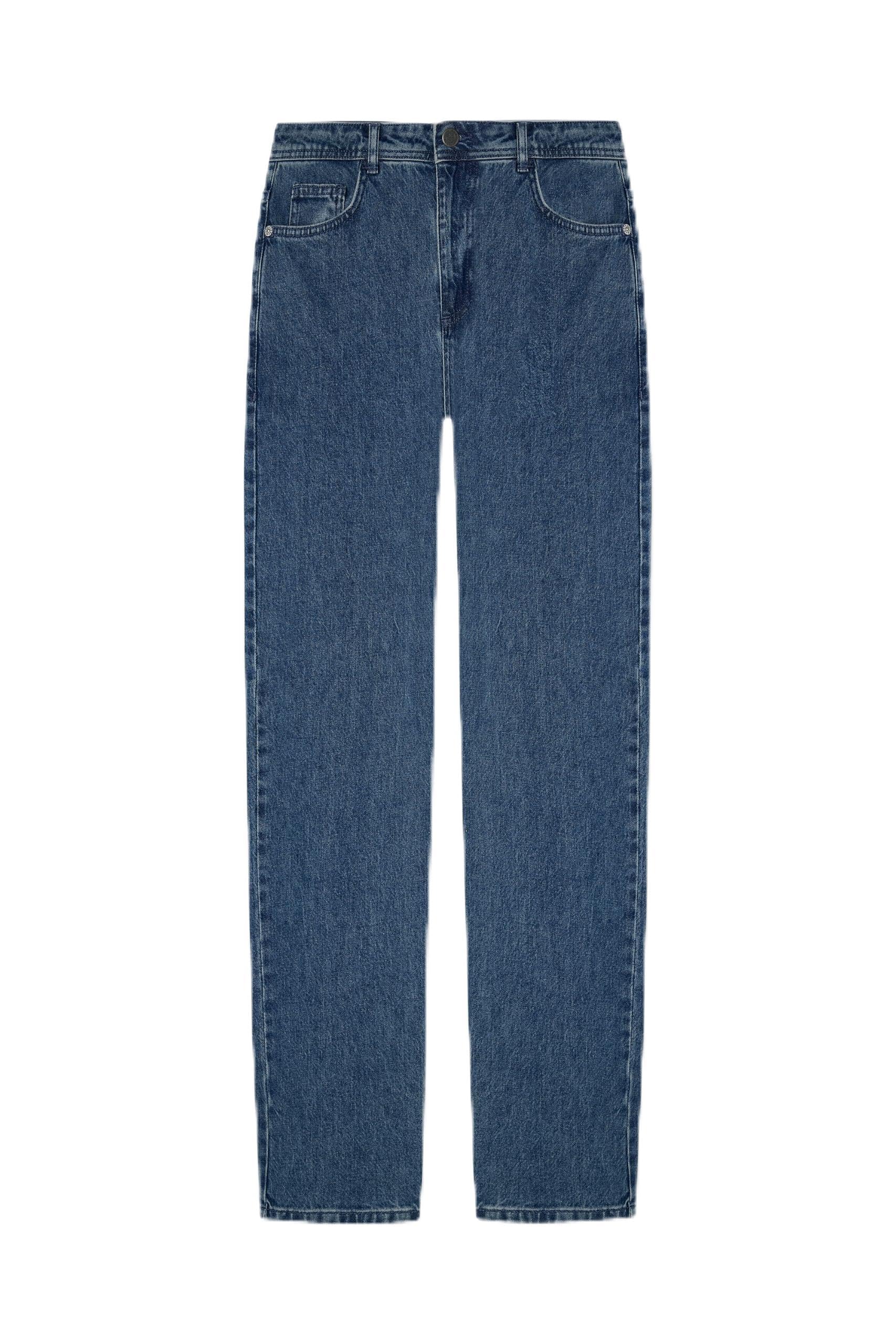 Erkek İndigo Straight Fit Jean Pantolon