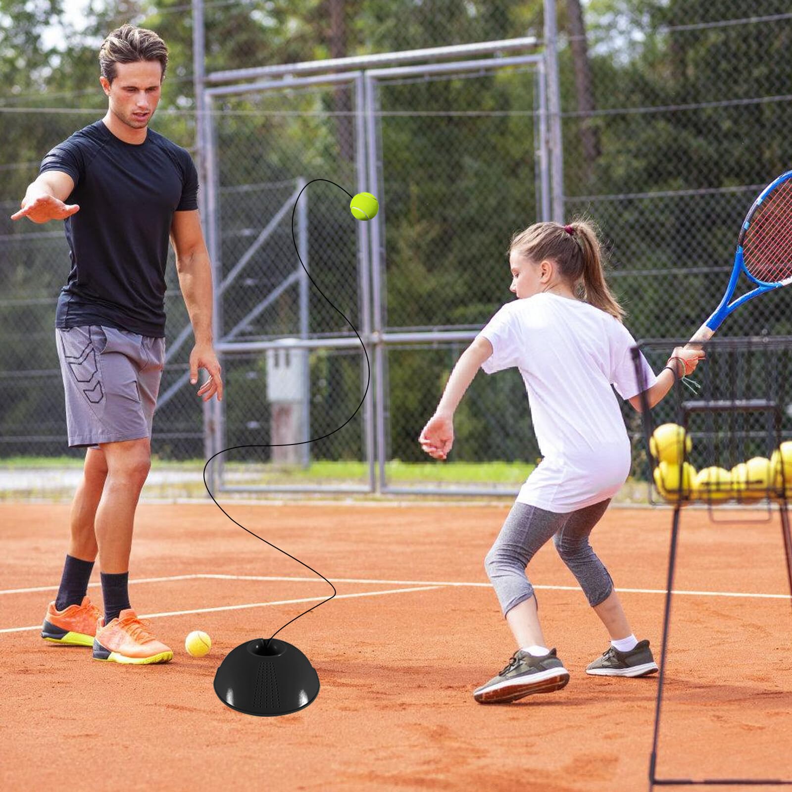 Entraîneur De Tennis Avec 3 Balles Et Corde élastique – Machine à Rebond Anti-enchevêtrement, Portable Pour Débutants