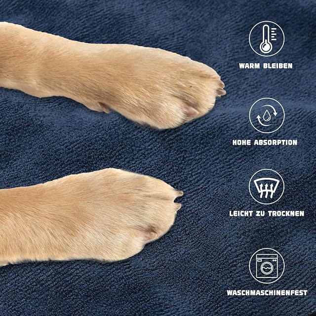 Foto 3 de 7 de WUFANC Bata para Perros de Microfibra - Súper Absorbente y de Secado Rápido