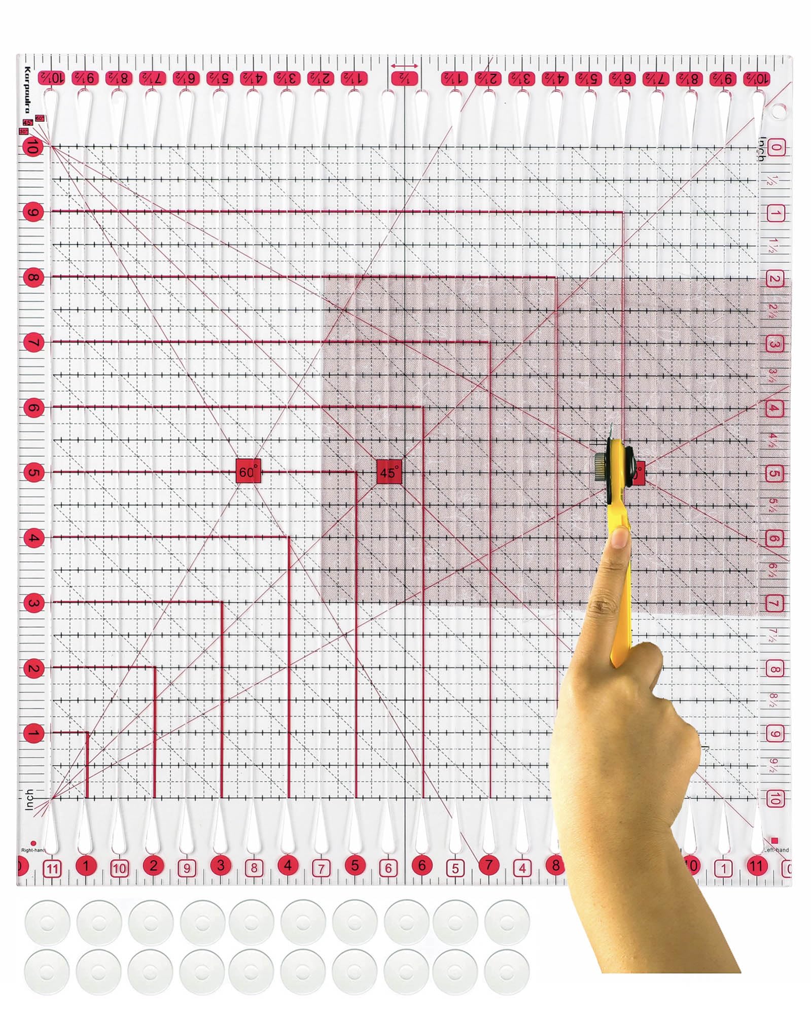 Quilting Ruler for Precise Fabric Cutting 11.5