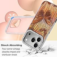 Vista 88 de I-MGAE-IN-AR - Funda diseñada para iPhone 12 y 12 Pro, diseño de mariposa plateada brillante, funda protectora de poliuretano termoplástico, suave